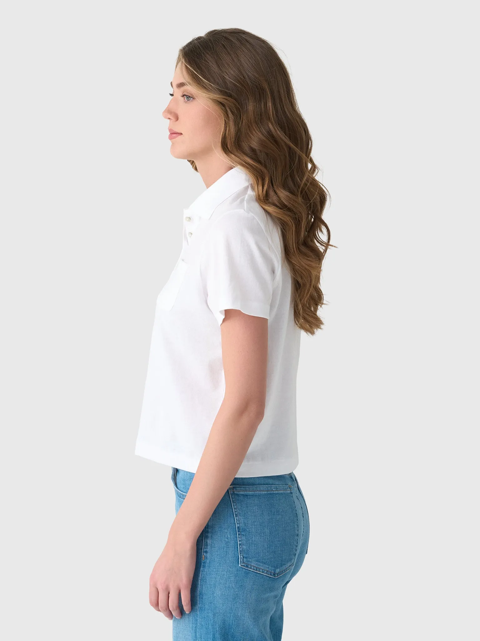 Vince Women's Short Sleeve Pocket Polo sold by Saint Bernard product image thumbnail 3