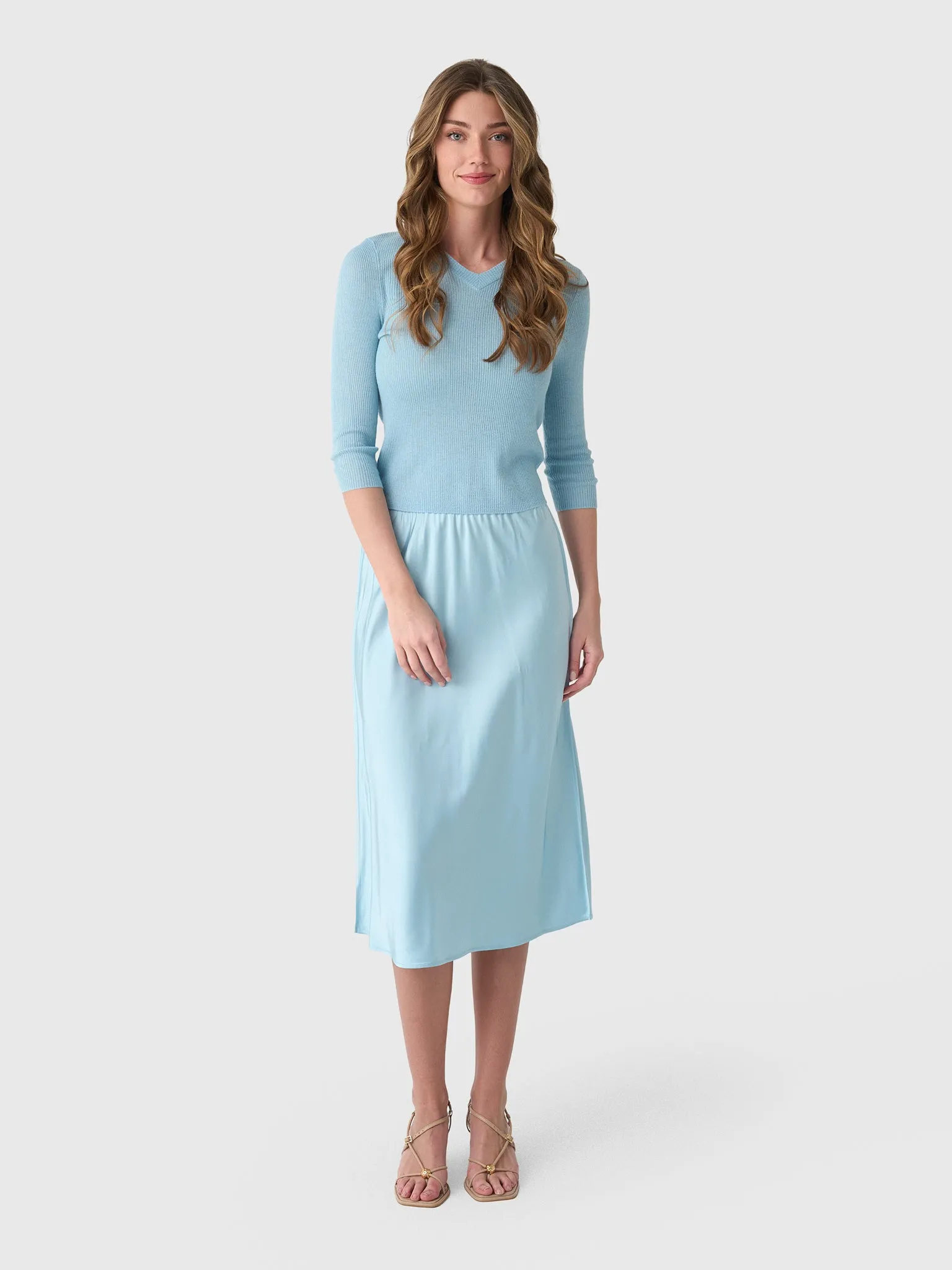 Vince Women's Solid High V-Neck Long Sleeve Sweater sold by Saint Bernard product image thumbnail 2