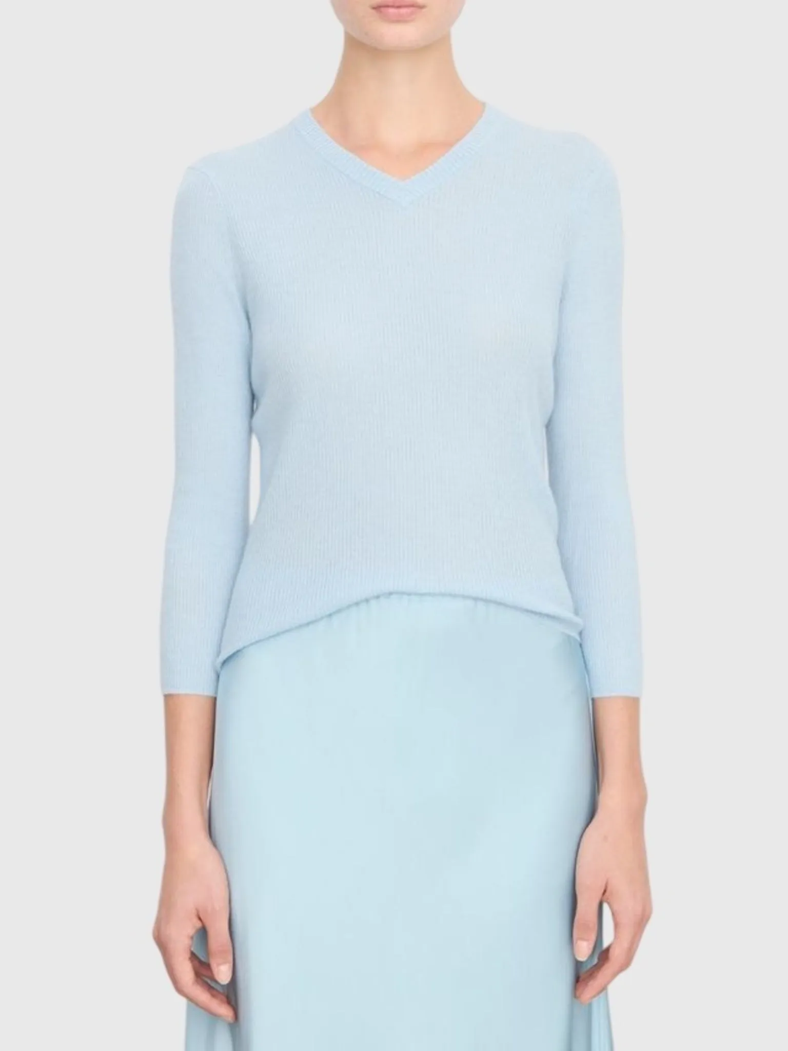 Vince Women's Solid High V-Neck Long Sleeve Sweater sold by Saint Bernard product image thumbnail 5