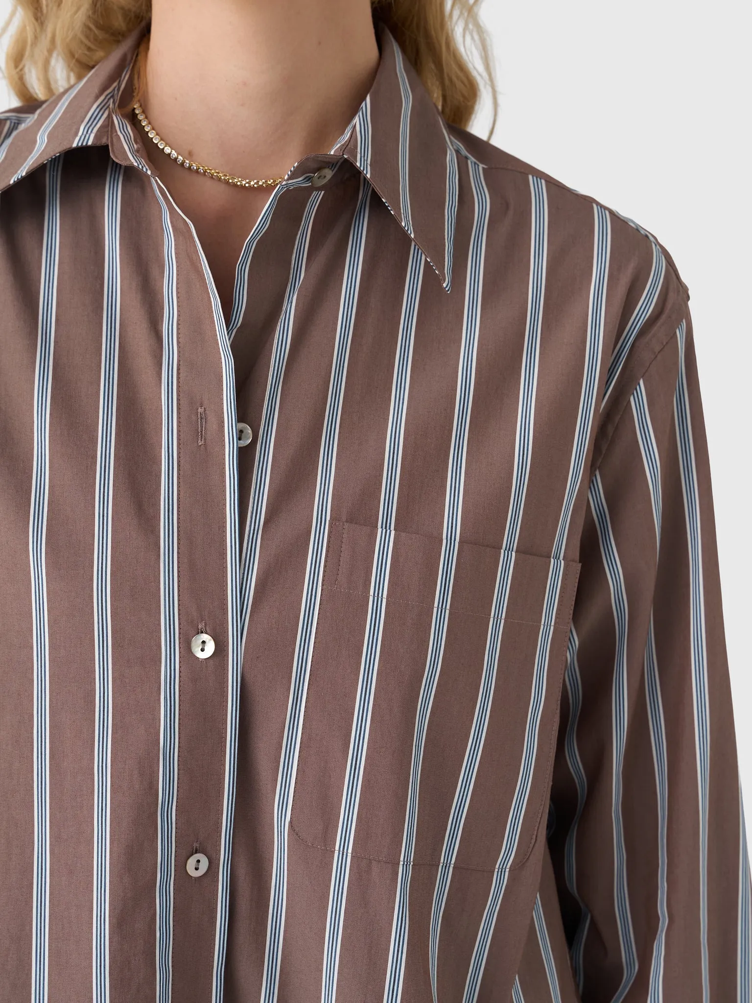 Vince Women's Stripe Button Down Shirt sold by Saint Bernard product image thumbnail 5