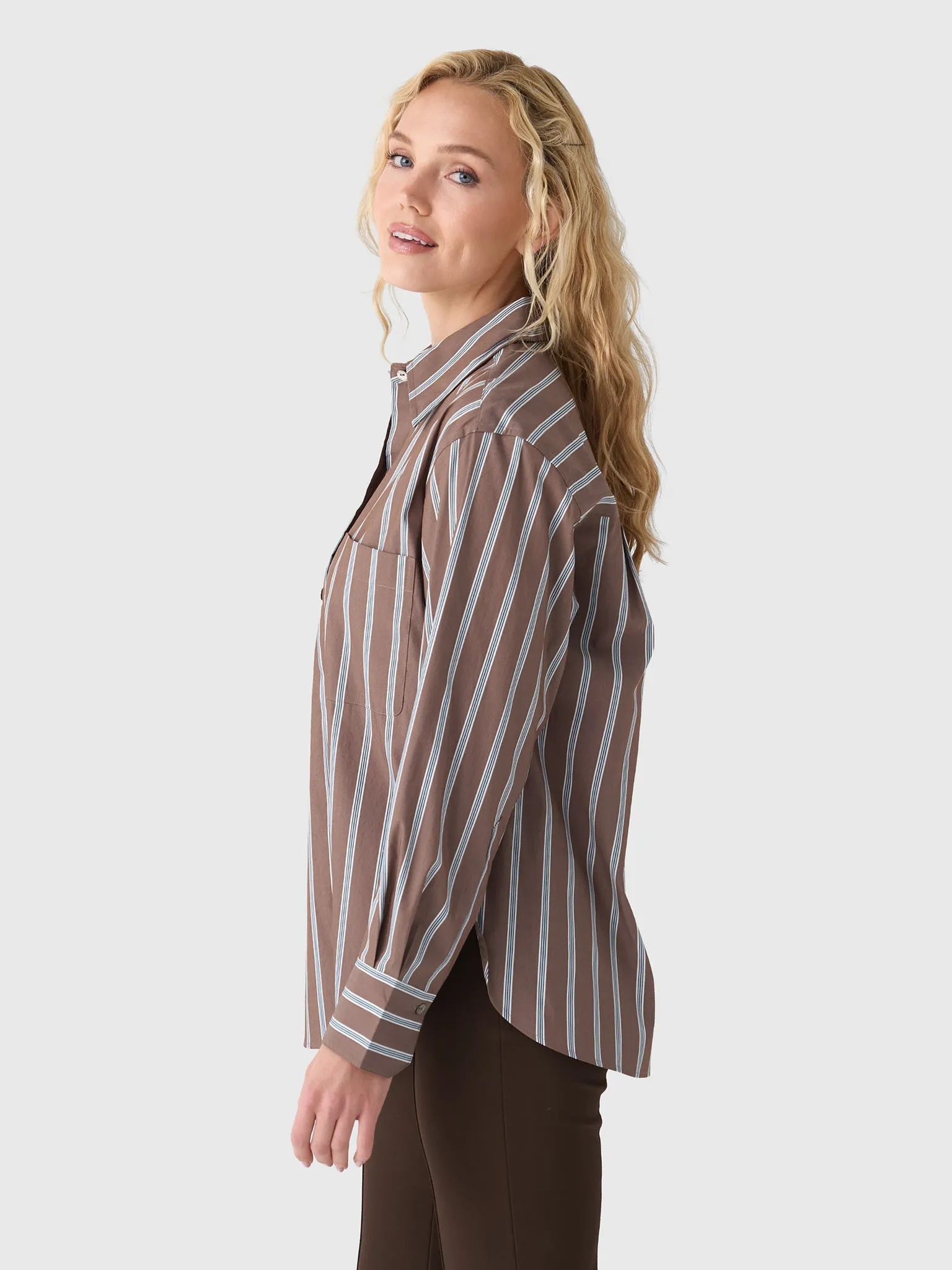 Vince Women's Stripe Button Down Shirt sold by Saint Bernard product image thumbnail 3