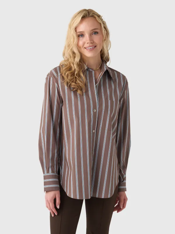 Vince Women's Stripe Button Down Shirt sold by Saint Bernard