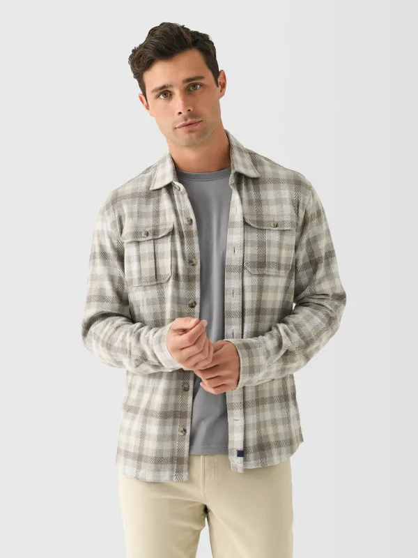Johnnie-O Men's Marcelo Stretch Knit Flannel Lodge Shirt made by Johnnie-O