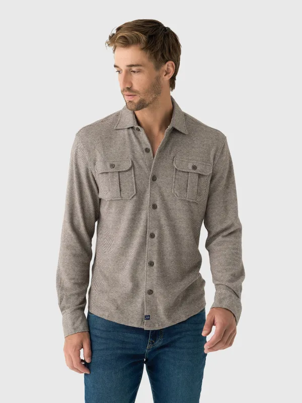 Johnnie-O Men's Carl Stretch Knit Flannel Lodge Shirt made by Johnnie-O