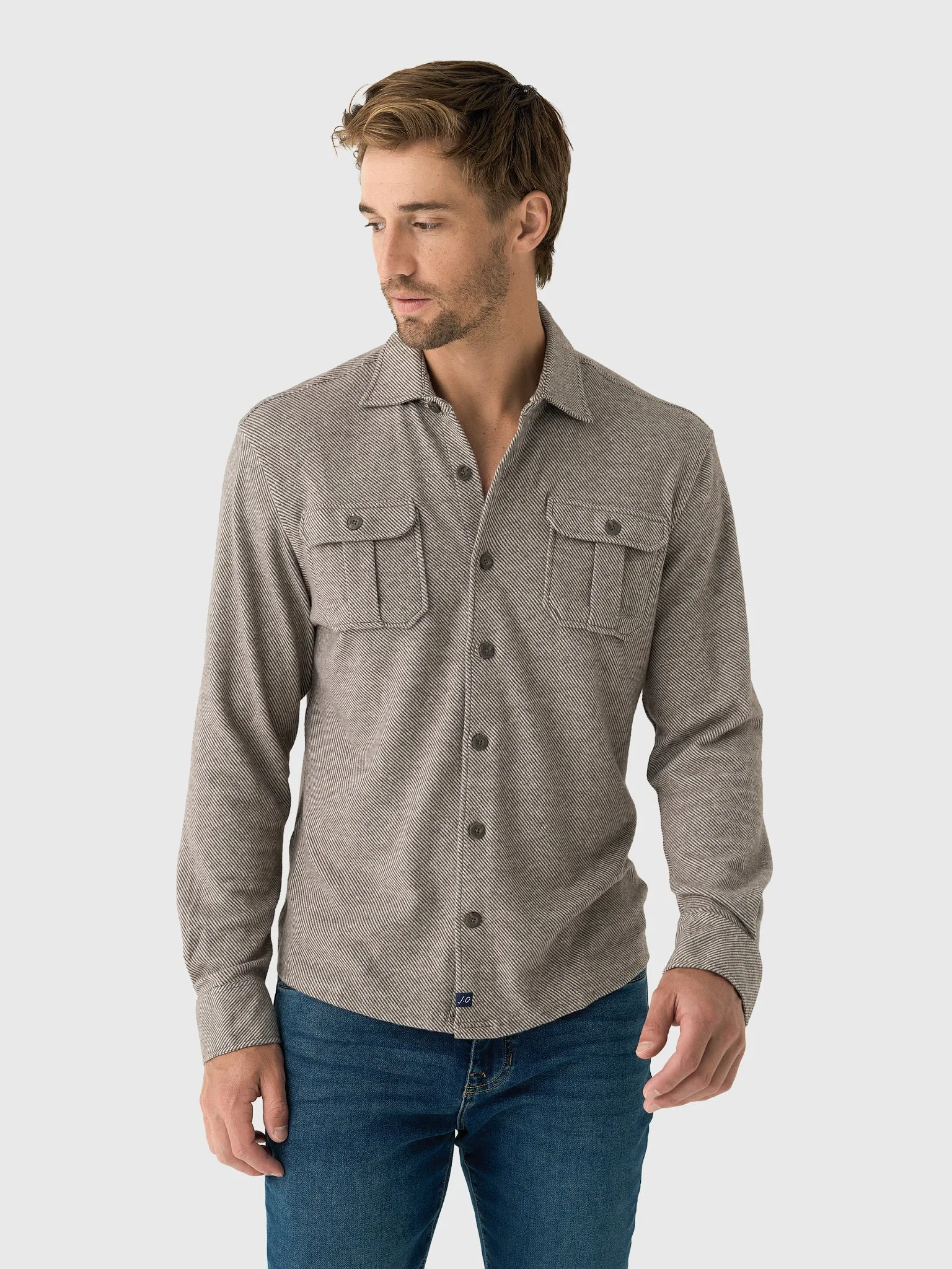 Johnnie-O Men's Carl Stretch Knit Flannel Lodge Shirt sold by Saint Bernard