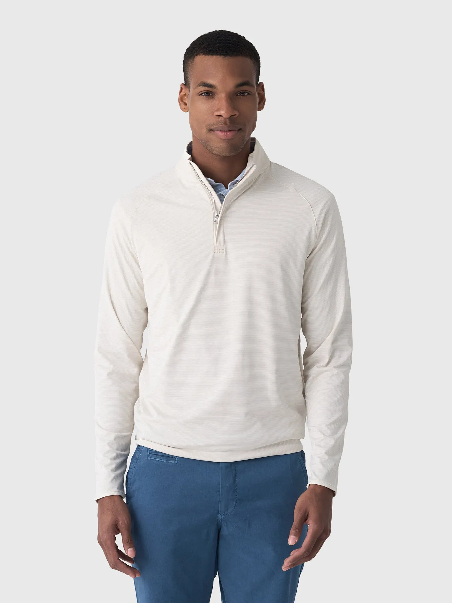 Peter Millar Crown Crafted Men's Stealth Stripe Performance Quarter-Zip sold by Saint Bernard