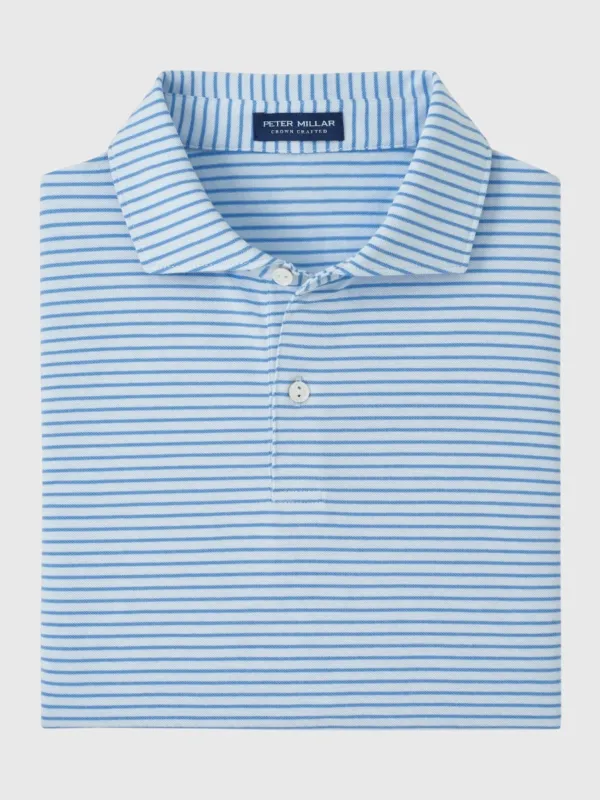 Peter Millar Crown Crafted Men's Albatross Stripe Cotton Blend Piqué Polo sold by Saint Bernard