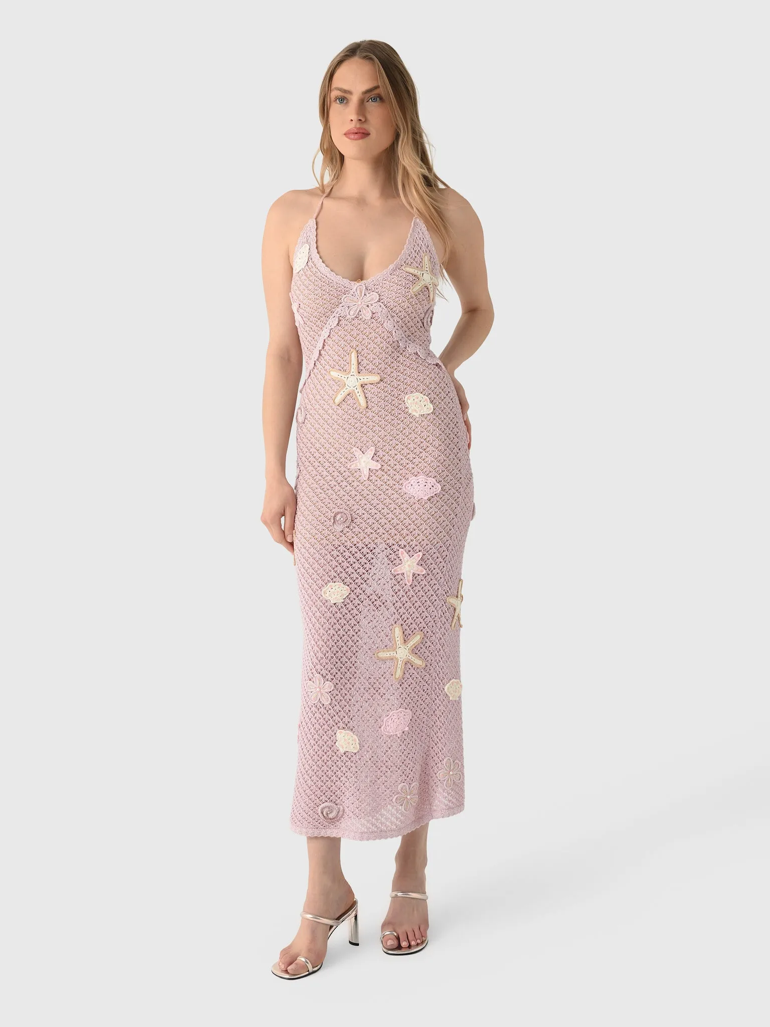 LoveShackFancy Women's Macie Beaded Crochet Maxi Dress sold by Saint Bernard