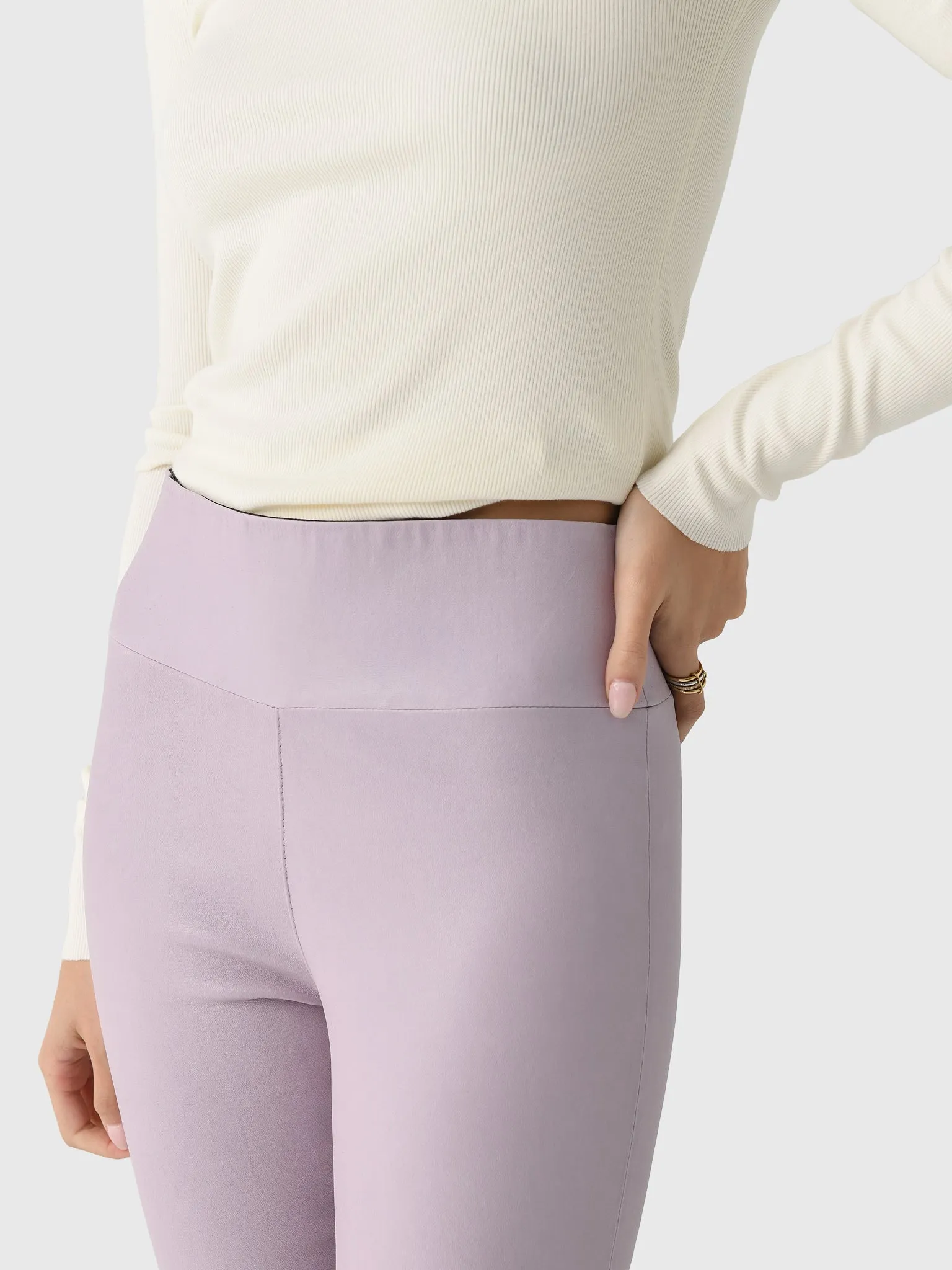 SPRWMN Women's Leather Ankle Flare Legging sold by Saint Bernard product image thumbnail 5