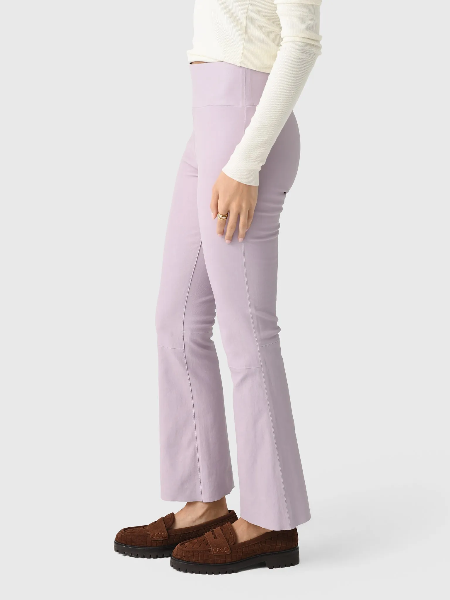 SPRWMN Women's Leather Ankle Flare Legging sold by Saint Bernard product image thumbnail 3