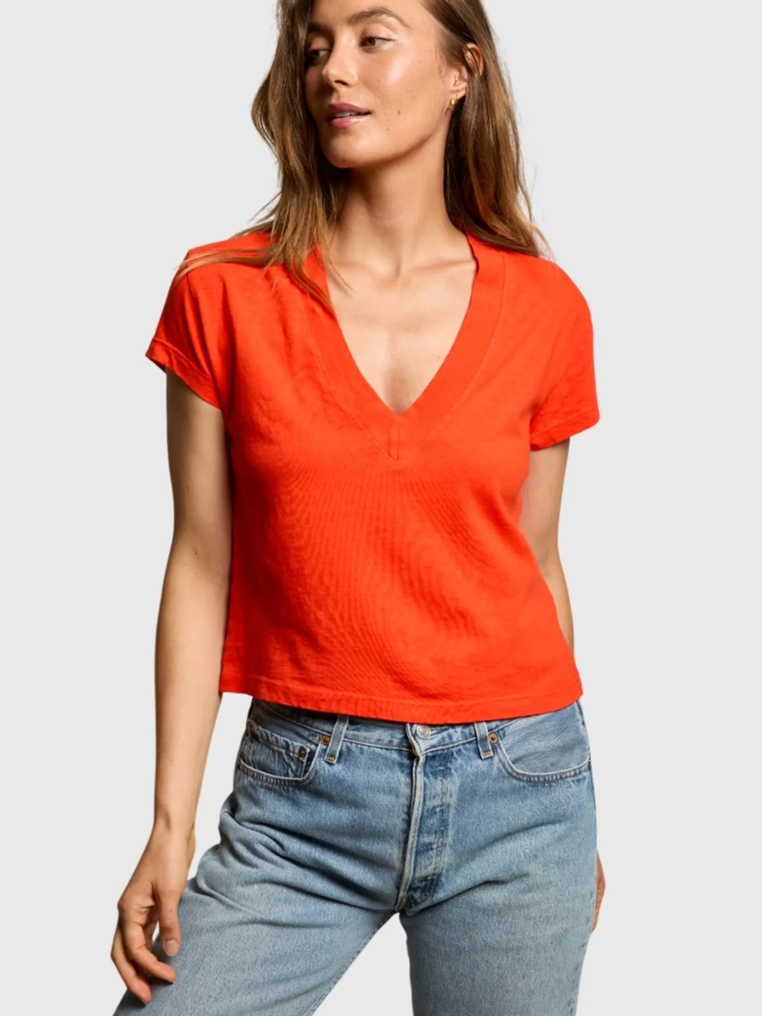 Perfect White Tee Women's Alanis V-Neck Tee sold by Saint Bernard product image thumbnail 3