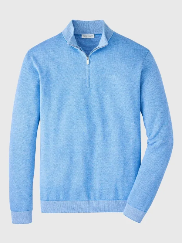 Peter Millar Crown Men's Coolspun Lite Birdseye Quarter-Zip Sweater sold by Saint Bernard