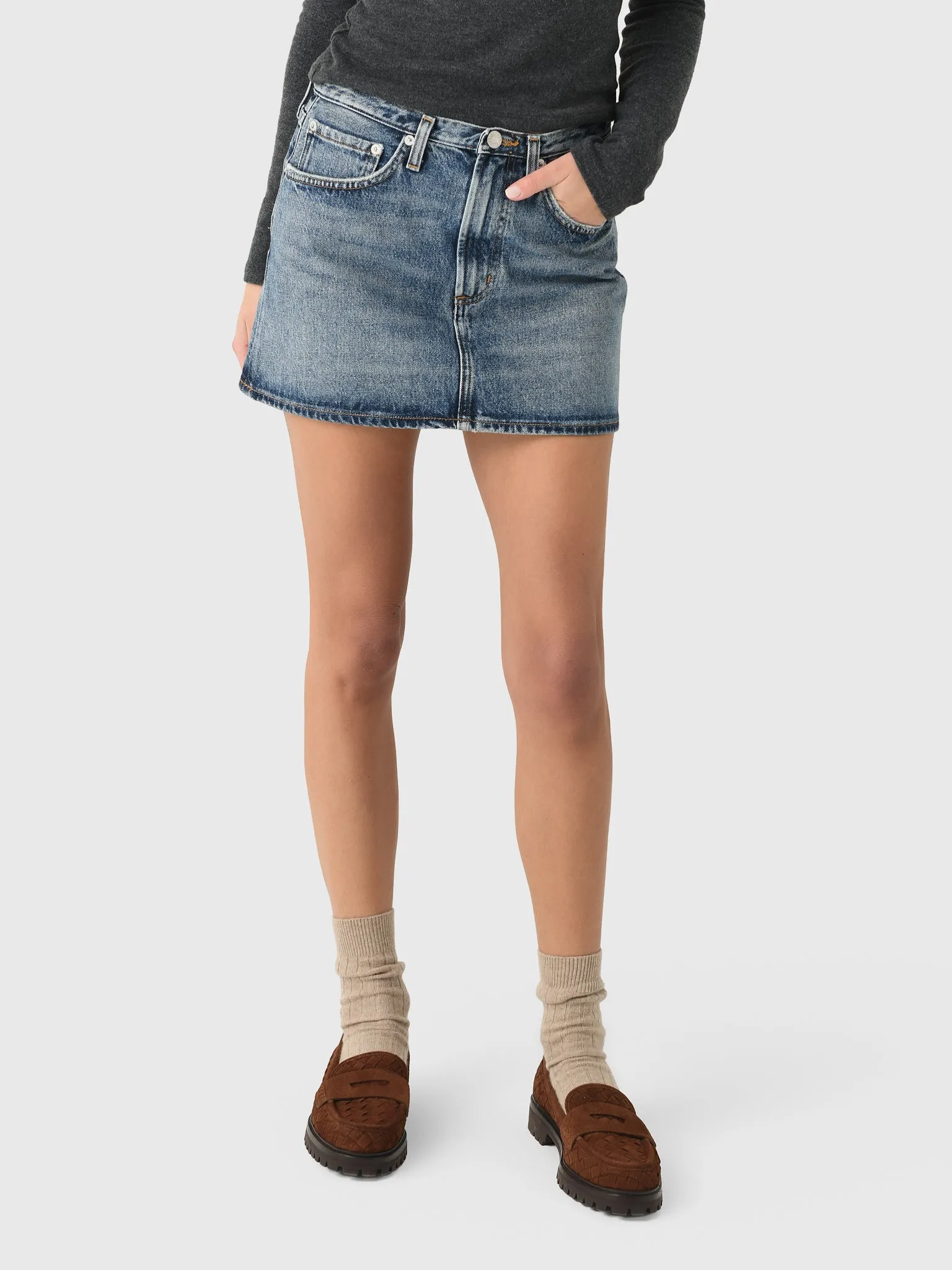 Agolde Women's Keira Mini Skirt sold by Saint Bernard