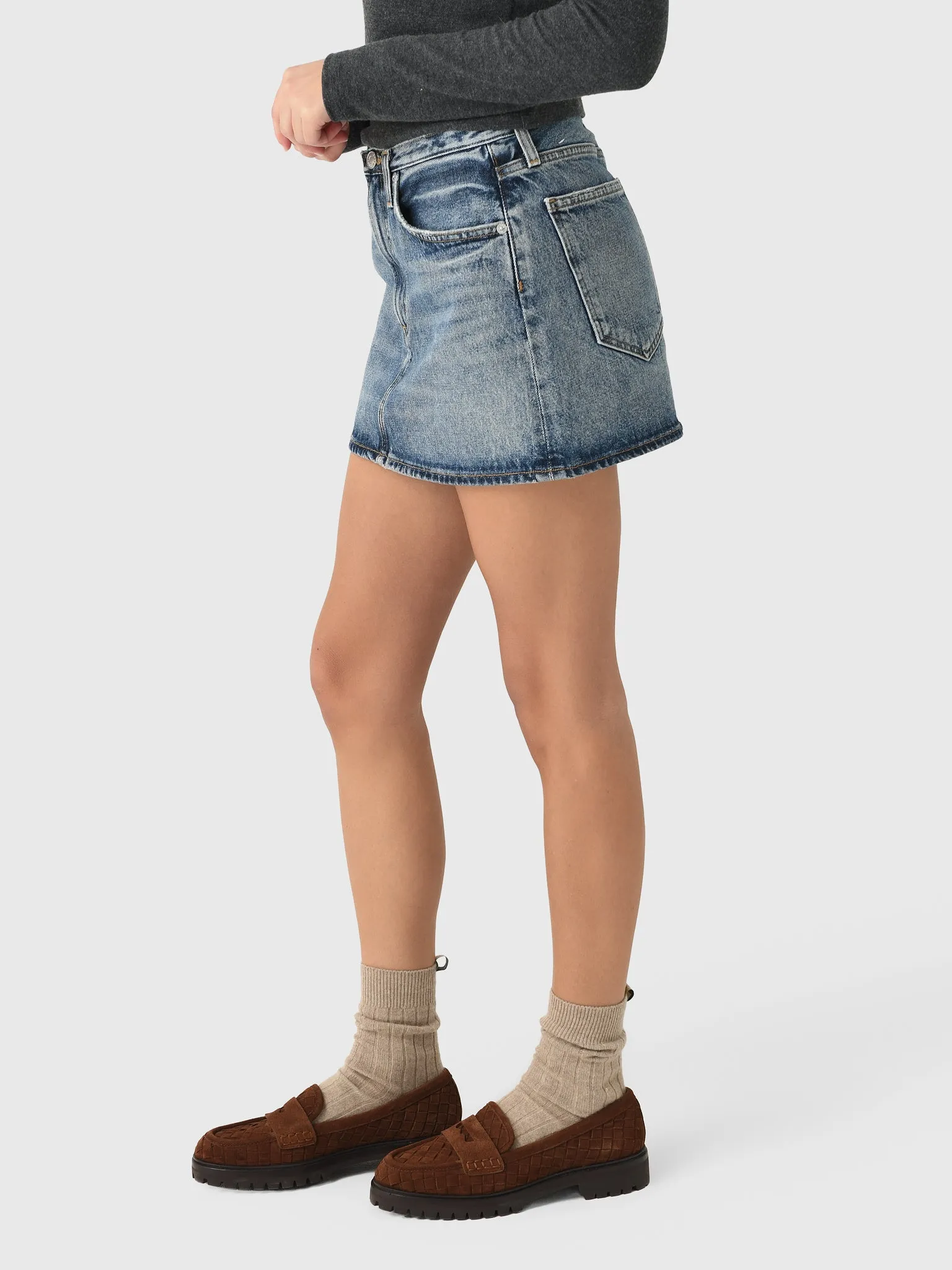 Agolde Women's Keira Mini Skirt sold by Saint Bernard product image thumbnail 3