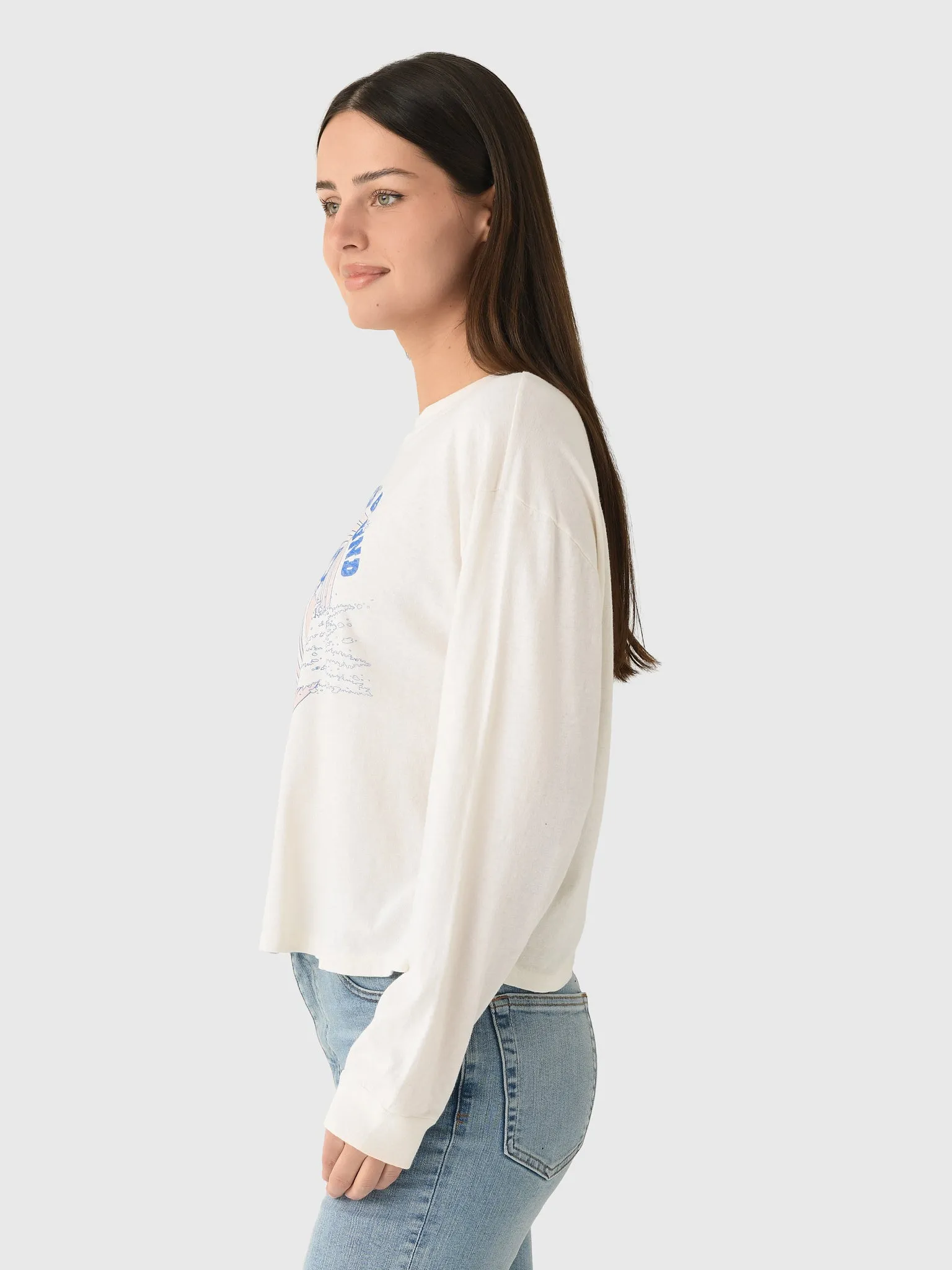 Re/Done Women's Ski Bum Long Sleeve Boxy Boyfriend Tee sold by Saint Bernard product image thumbnail 3