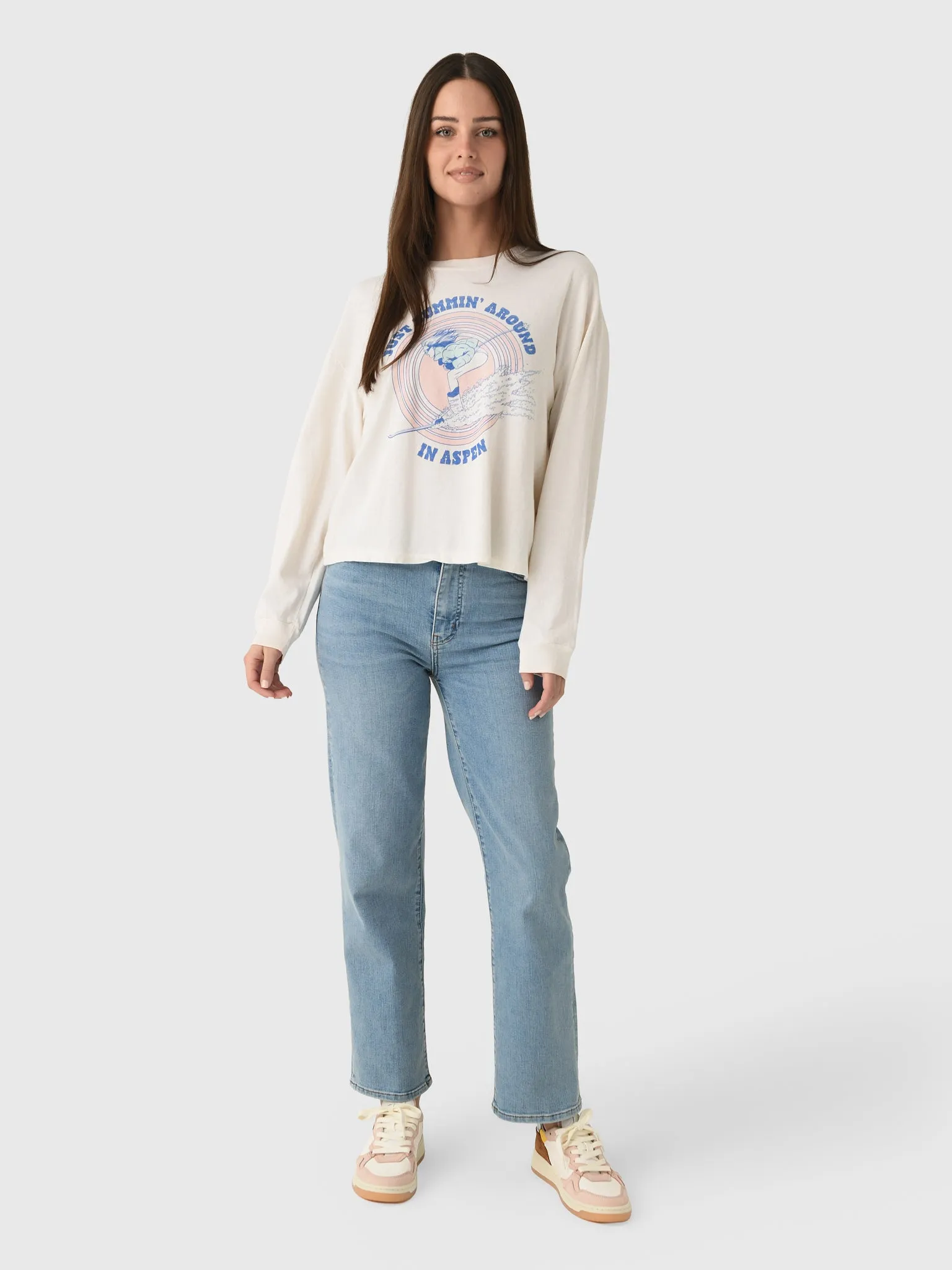 Re/Done Women's Ski Bum Long Sleeve Boxy Boyfriend Tee sold by Saint Bernard product image thumbnail 2