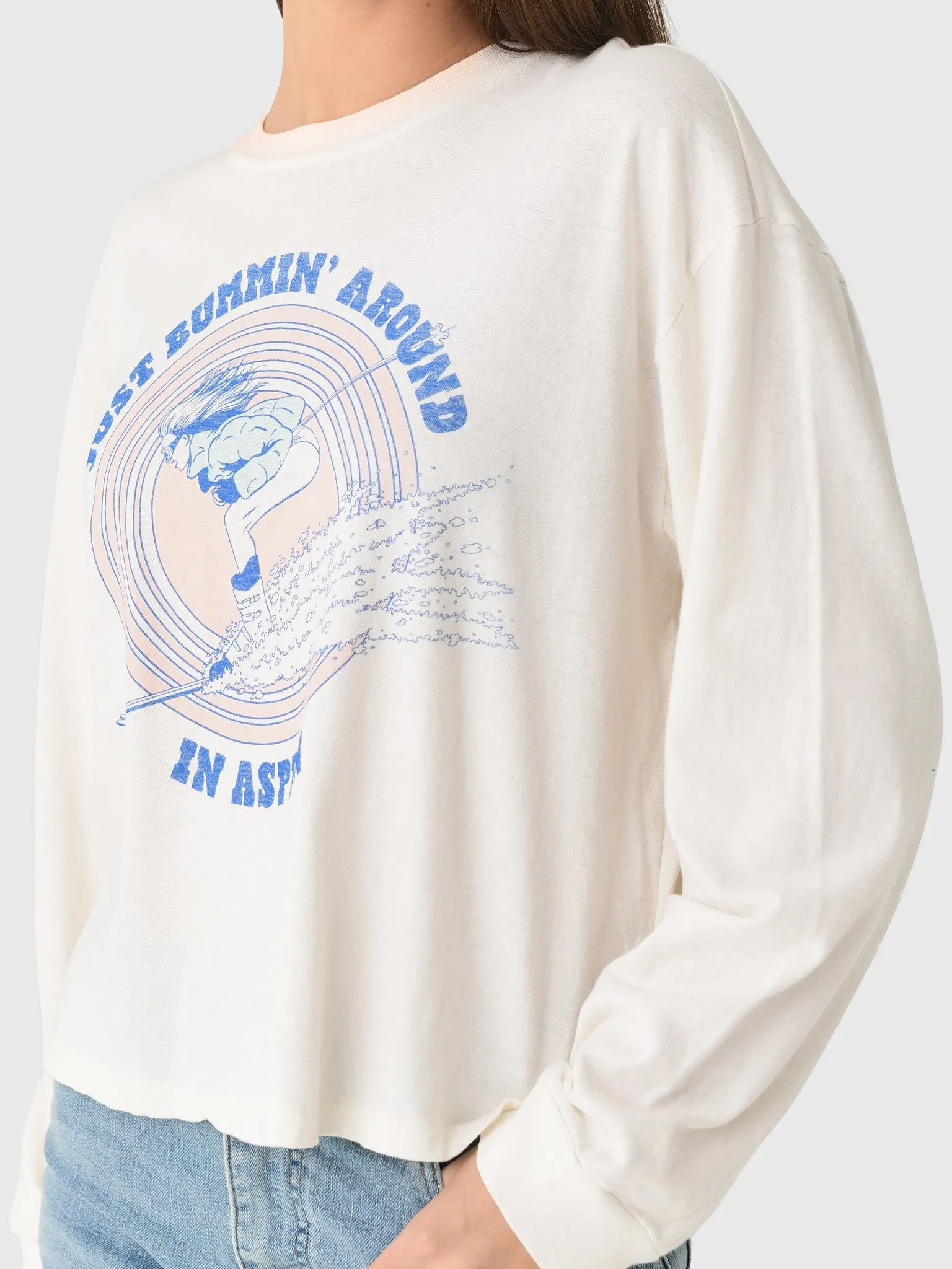 Re/Done Women's Ski Bum Long Sleeve Boxy Boyfriend Tee sold by Saint Bernard product image thumbnail 5