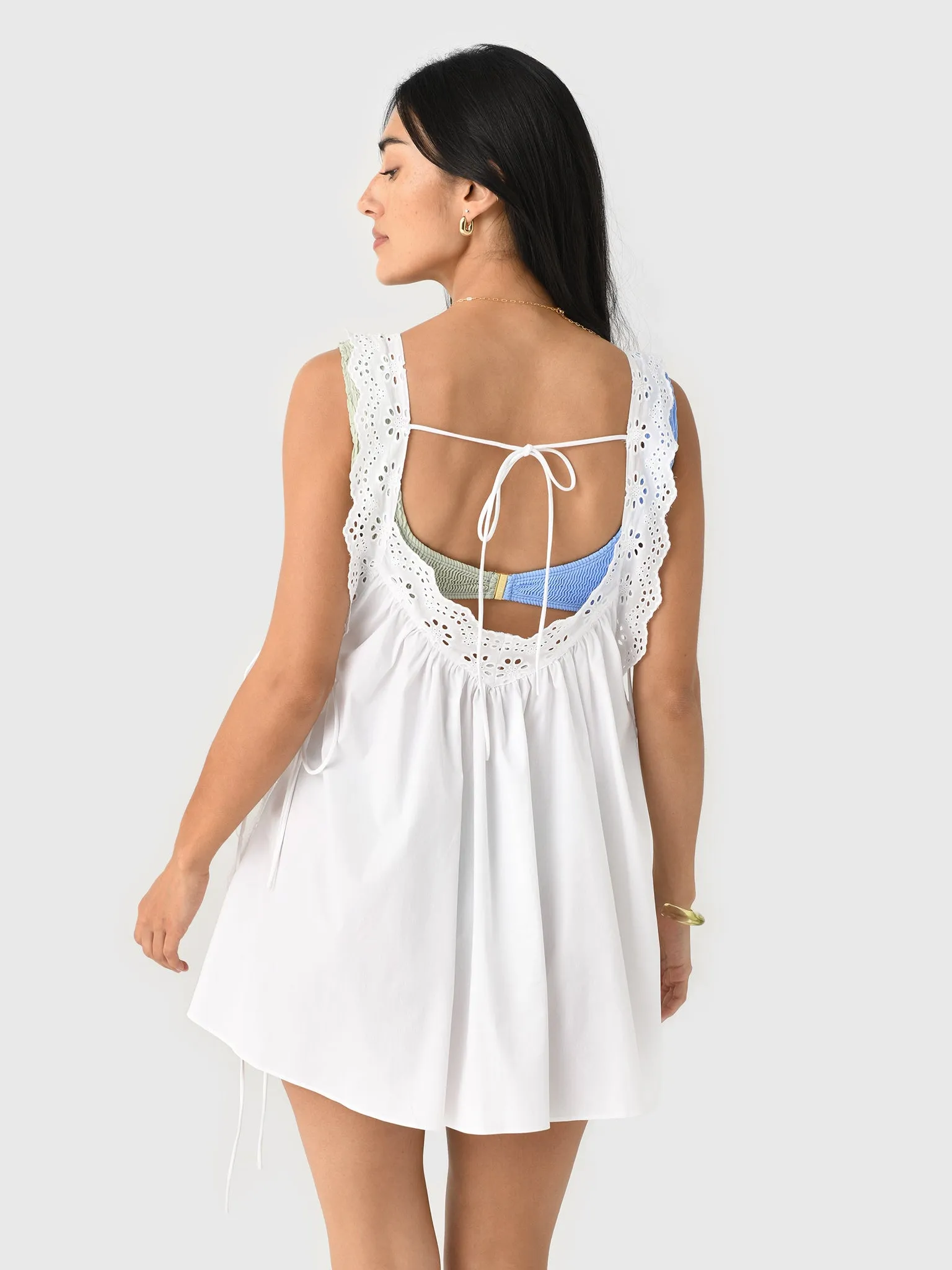 Caroline Constas Women's Lucilla Eyelet Trimmed Open Back Mini Dress sold by Saint Bernard product image thumbnail 4