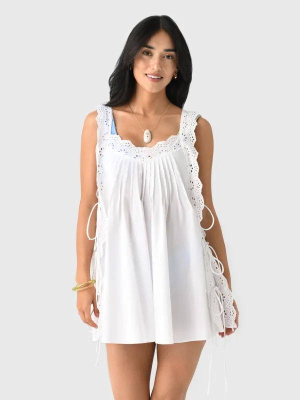 Caroline Constas Women's Lucilla Eyelet Trimmed Open Back Mini Dress sold by Saint Bernard