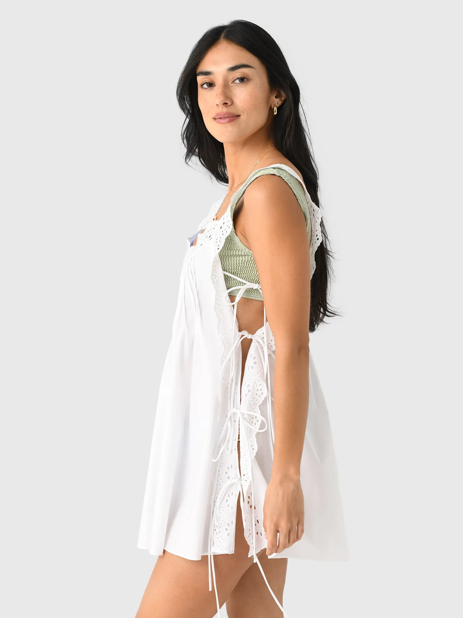 Caroline Constas Women's Lucilla Eyelet Trimmed Open Back Mini Dress sold by Saint Bernard product image thumbnail 3