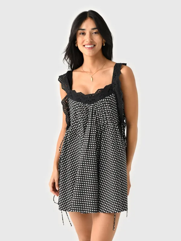 Caroline Constas Women's Lucilla Eyelet Trimmed Open Back Mini Dress sold by Saint Bernard