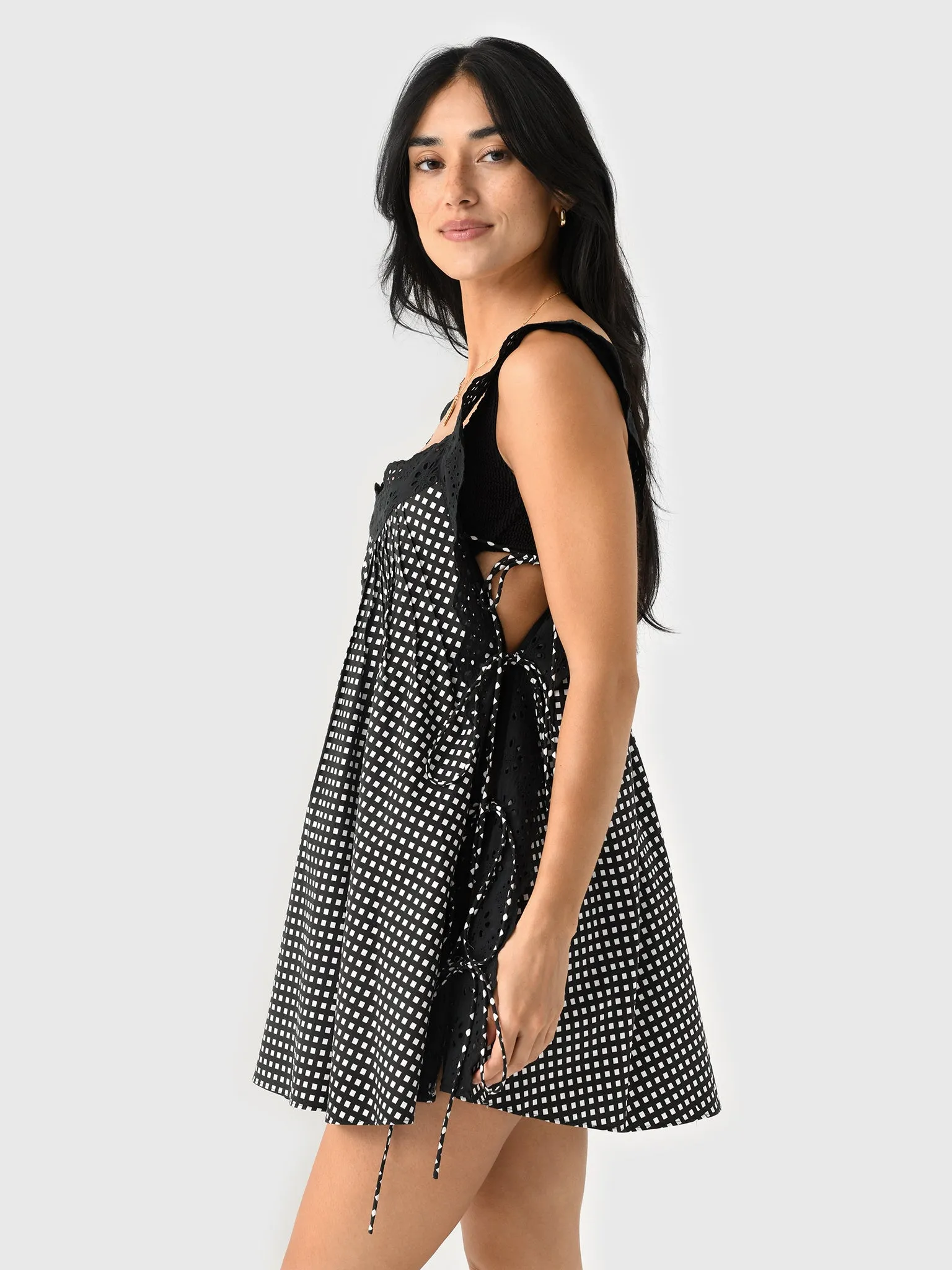 Caroline Constas Women's Lucilla Eyelet Trimmed Open Back Mini Dress sold by Saint Bernard product image thumbnail 3