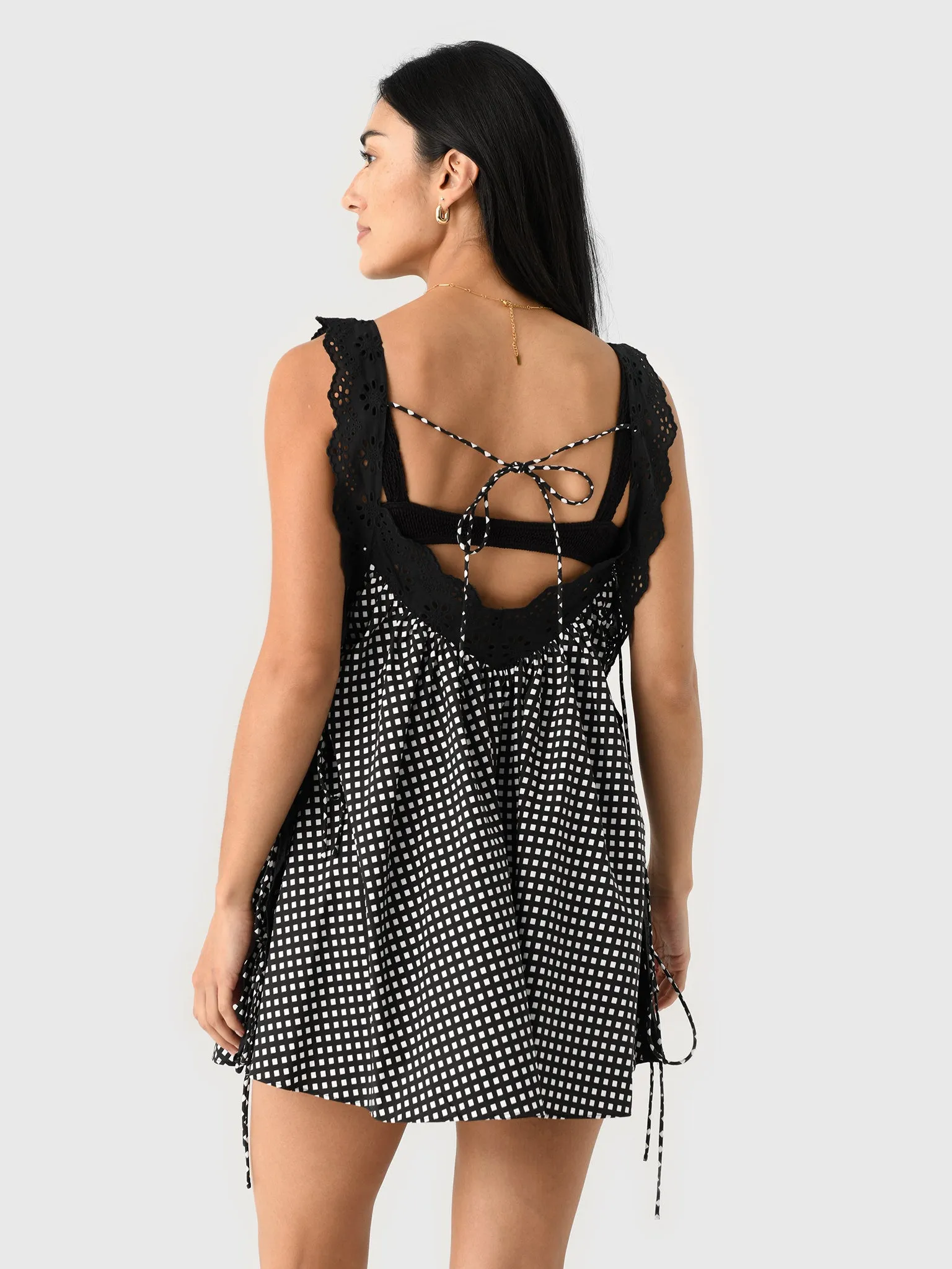 Caroline Constas Women's Lucilla Eyelet Trimmed Open Back Mini Dress sold by Saint Bernard product image thumbnail 4