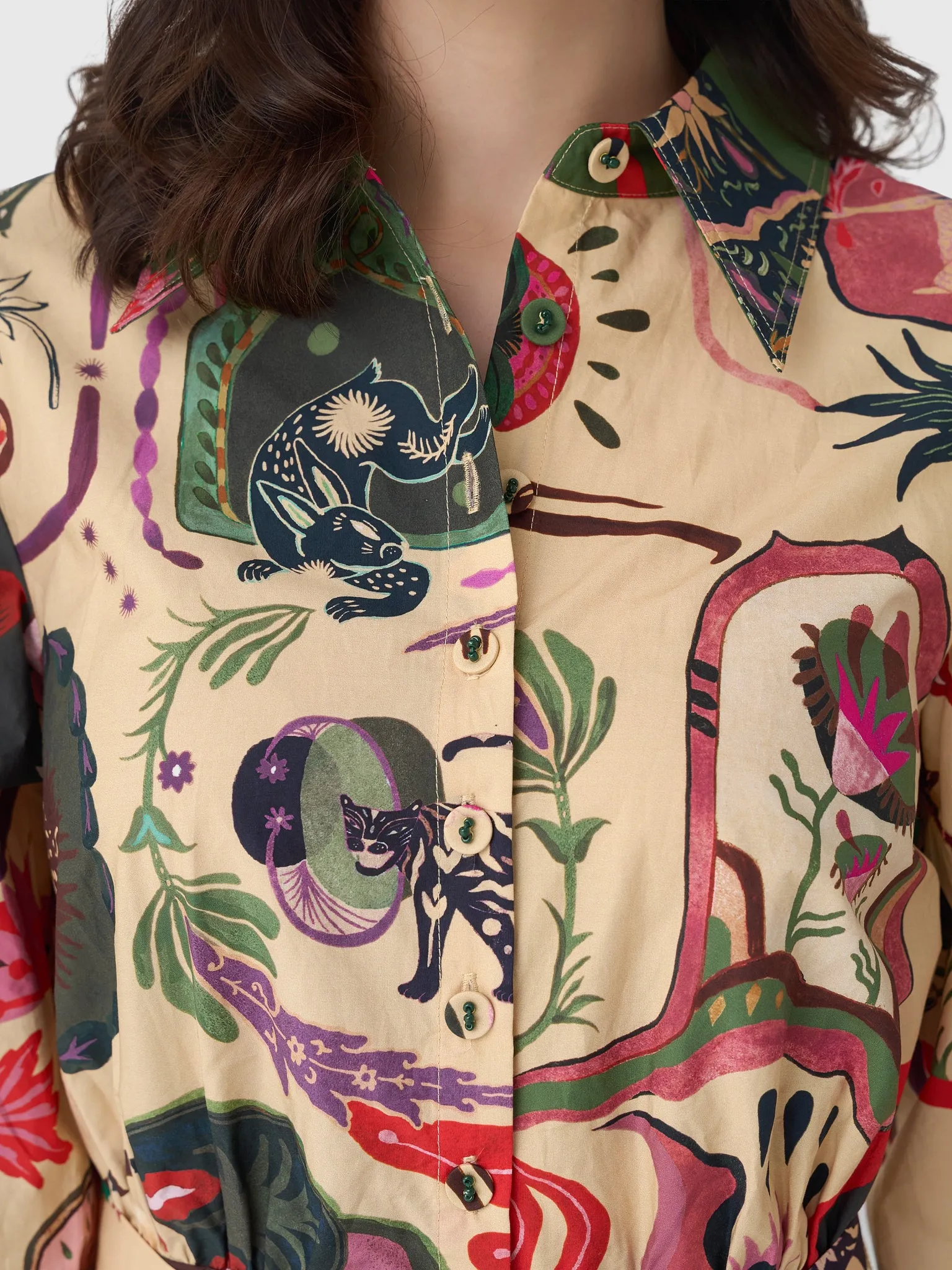 Farm Rio Women's Artsy Surreal Land Beaded Belt Mini Dress sold by Saint Bernard product image thumbnail 5