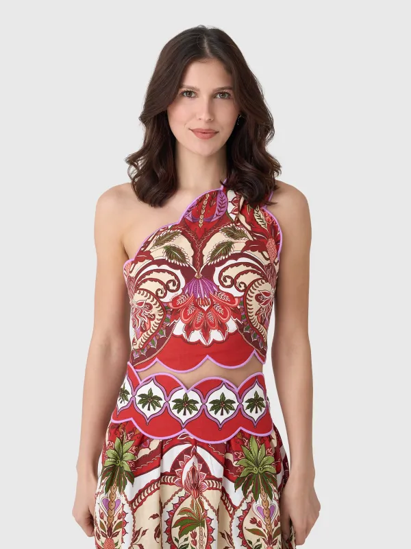 Farm Rio Women's Odara Scallops One-Shoulder Top made by FARM Rio