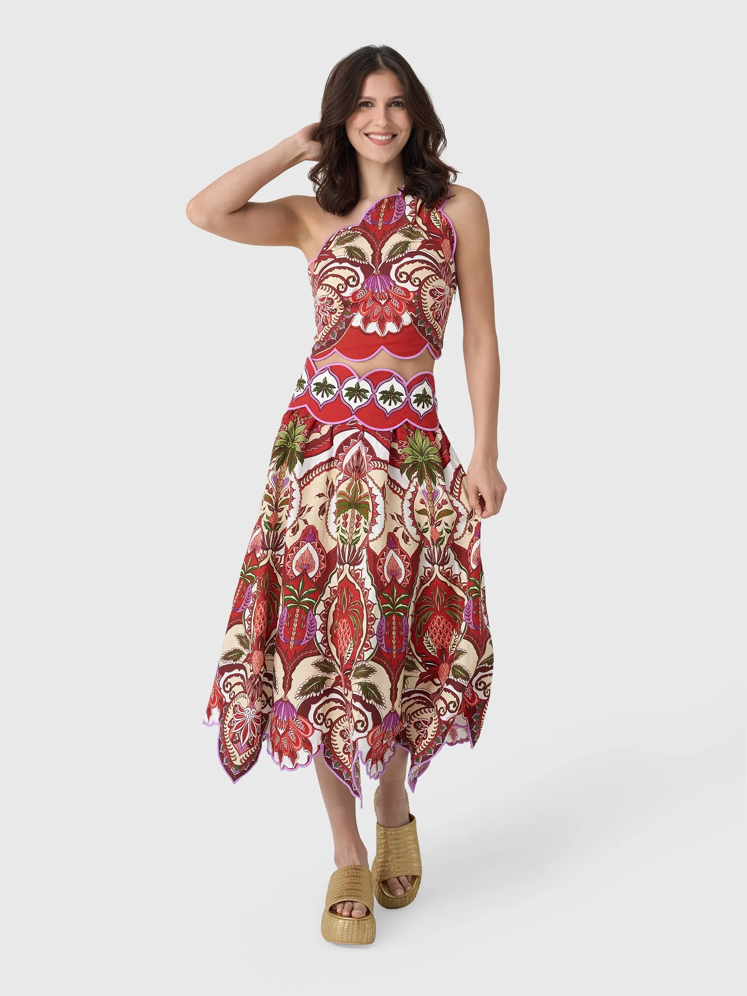 Farm Rio Women's Odara Scallops One-Shoulder Top sold by Saint Bernard product image thumbnail 2