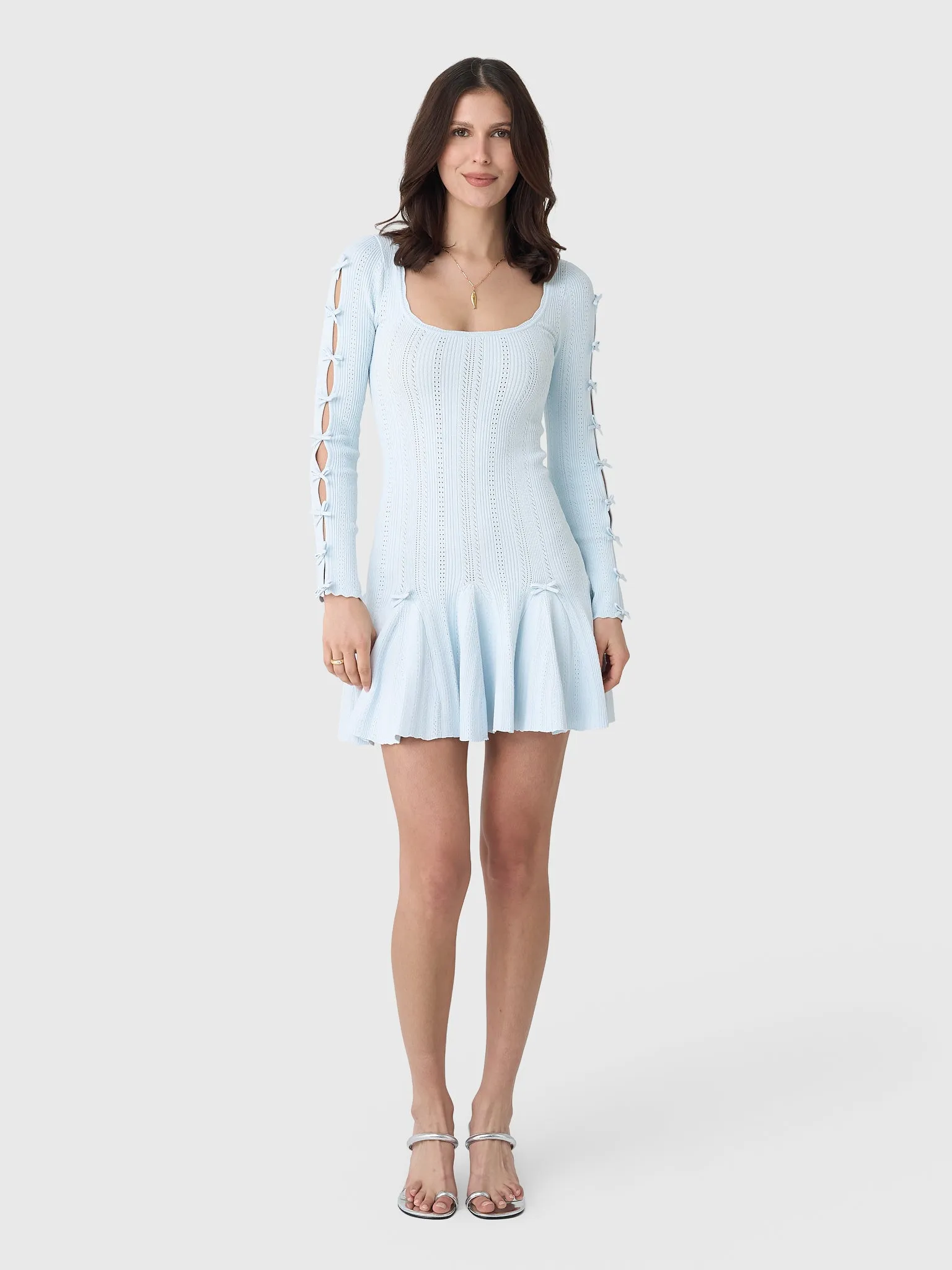 LoveShackFancy Women's Seychelle Ribbed Pointelle Mini Dress sold by Saint Bernard product image thumbnail 2