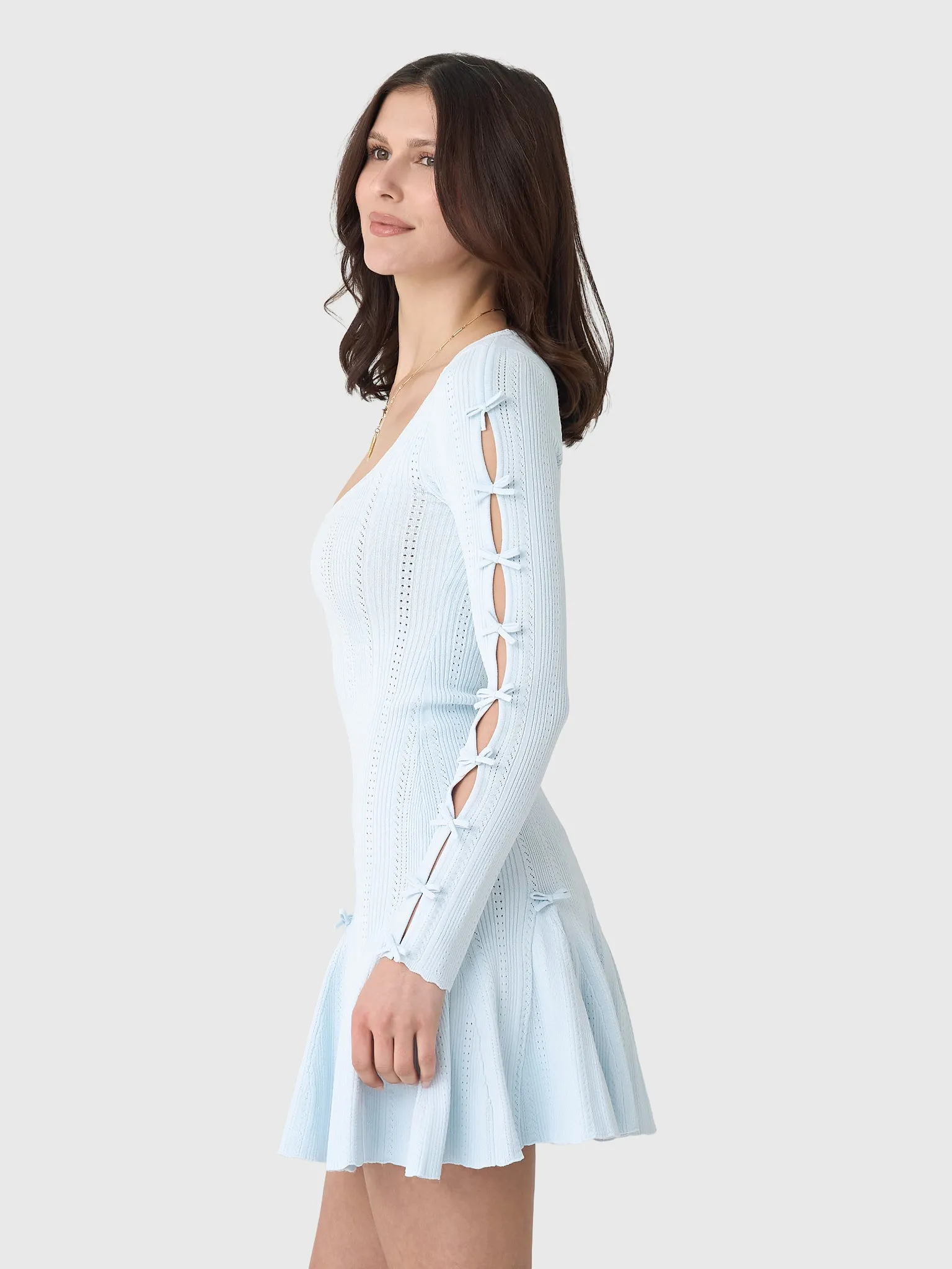 LoveShackFancy Women's Seychelle Ribbed Pointelle Mini Dress sold by Saint Bernard product image thumbnail 3