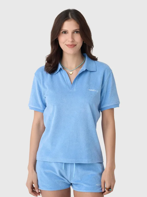 Hunza G Women's Terry Towelling Polo made by Hunza G