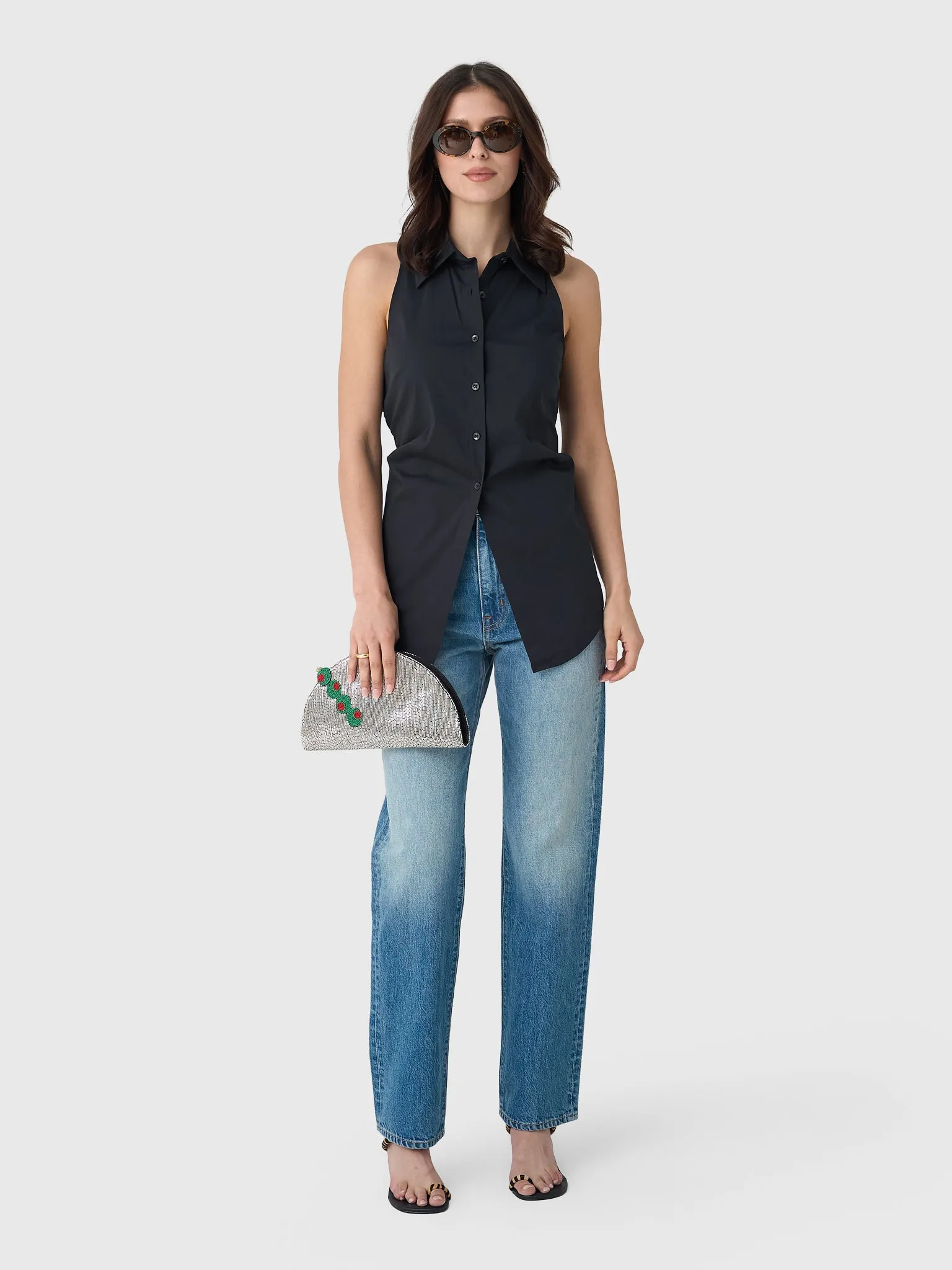 Simon Miller Women's Loch Sleeveless Poplin Button-Down Shirt sold by Saint Bernard product image thumbnail 2