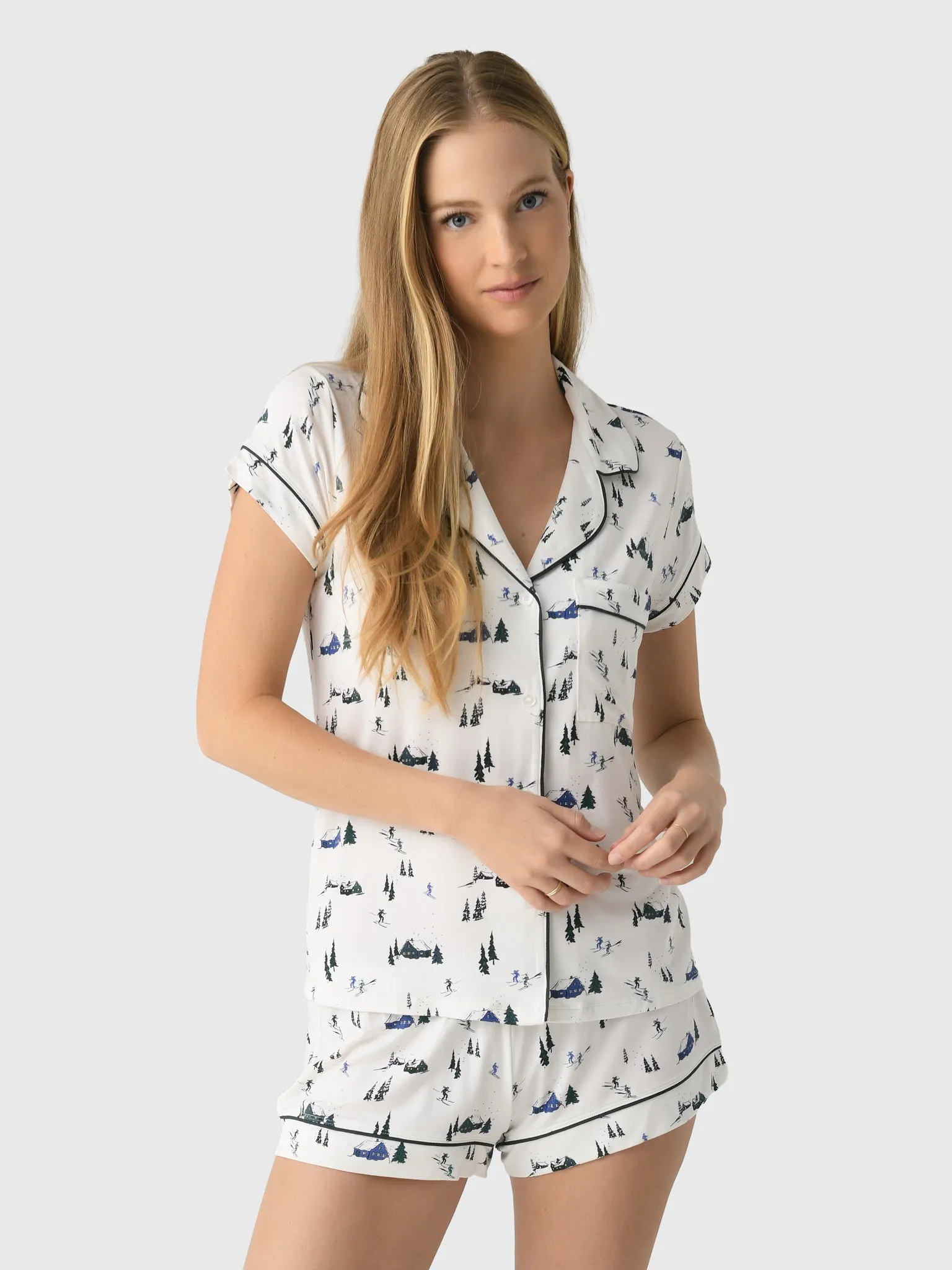 Eberjey Women's Gisele Printed Shortie Pajama Set sold by Saint Bernard