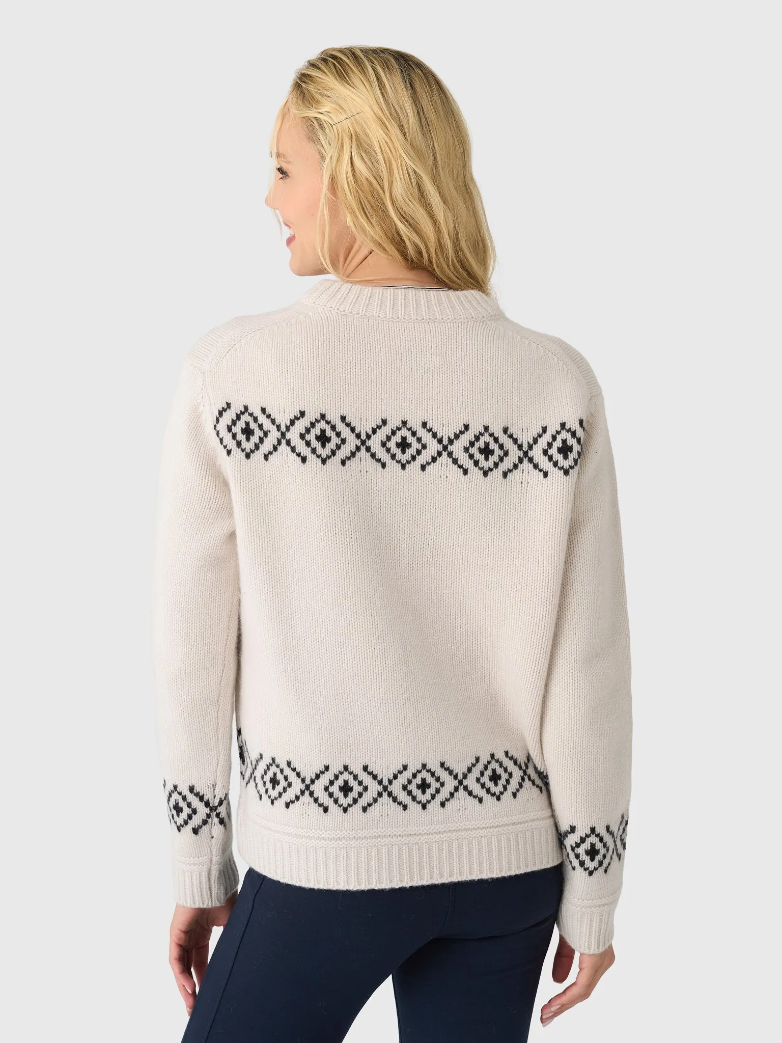 White + Warren Women's Cashmere Blend Ski Crewneck Sweater sold by Saint Bernard product image thumbnail 4