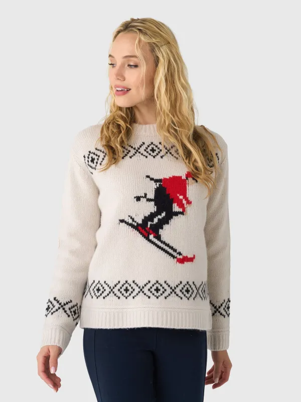 White + Warren Women's Cashmere Blend Ski Crewneck Sweater sold by Saint Bernard
