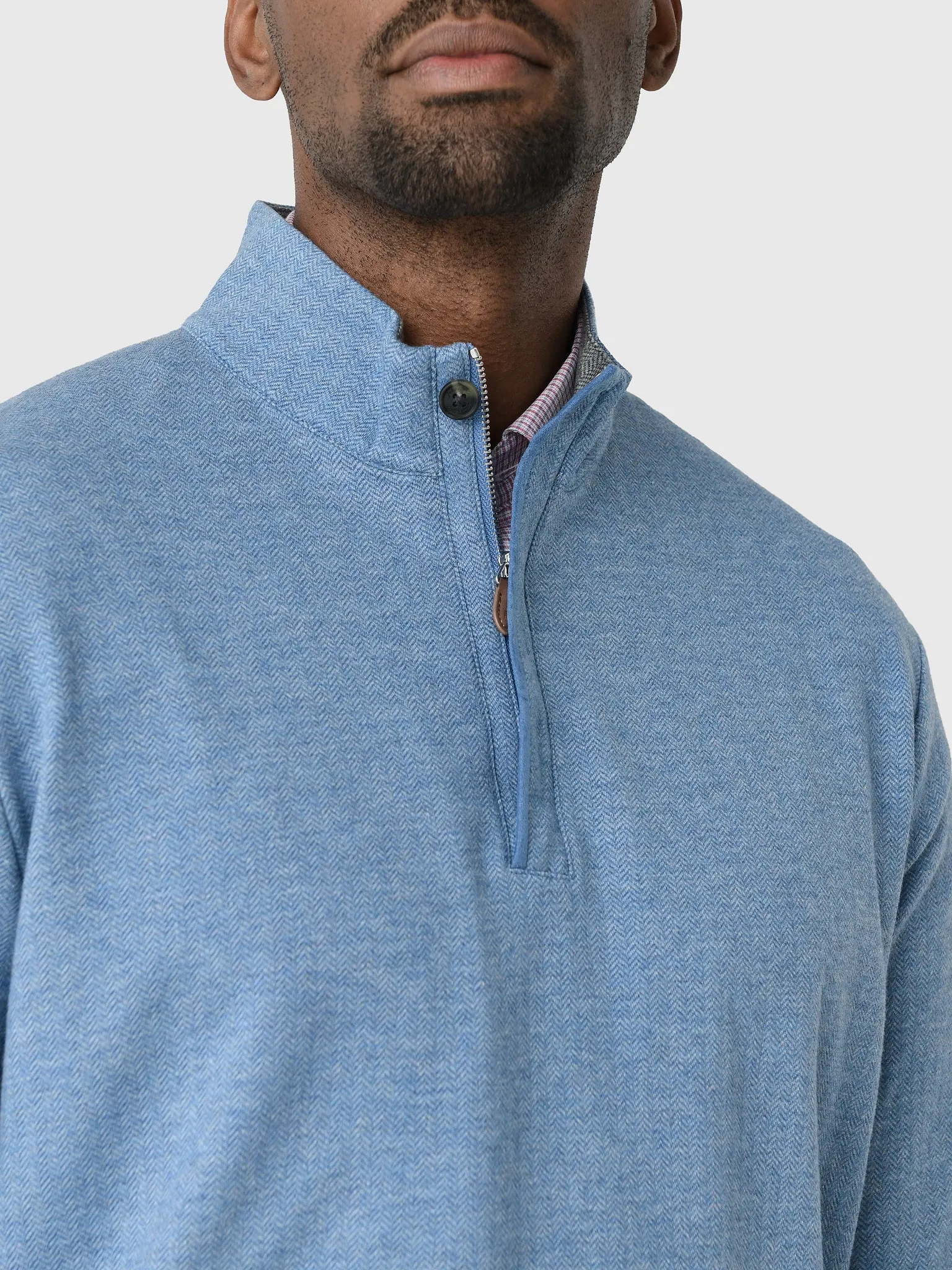 Johnnie-O Men's Rubin Herringbone Cotton Cashmere Quarter-Zip Pullover sold by Saint Bernard product image thumbnail 5