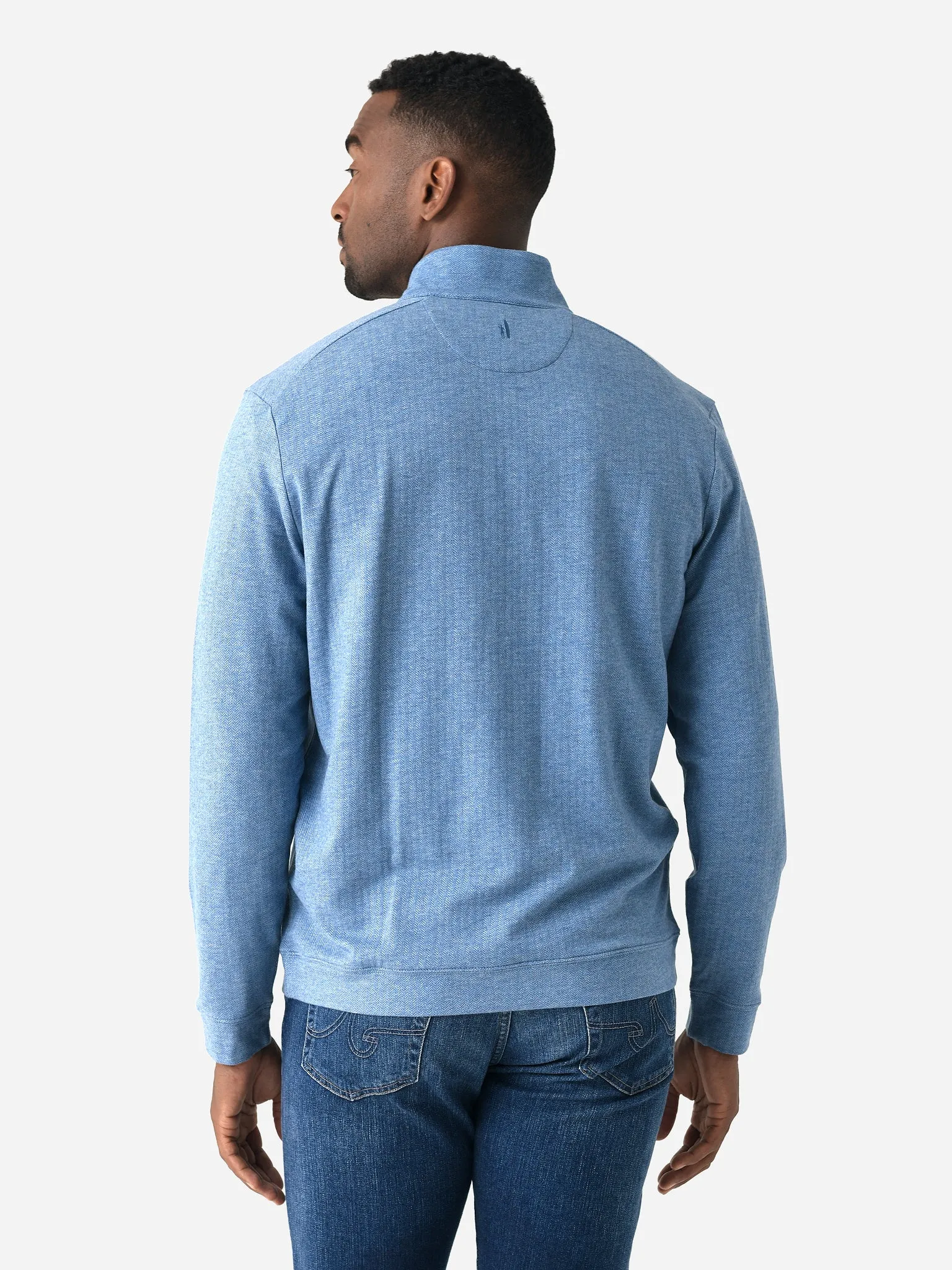 Johnnie-O Men's Rubin Herringbone Cotton Cashmere Quarter-Zip Pullover sold by Saint Bernard product image thumbnail 4