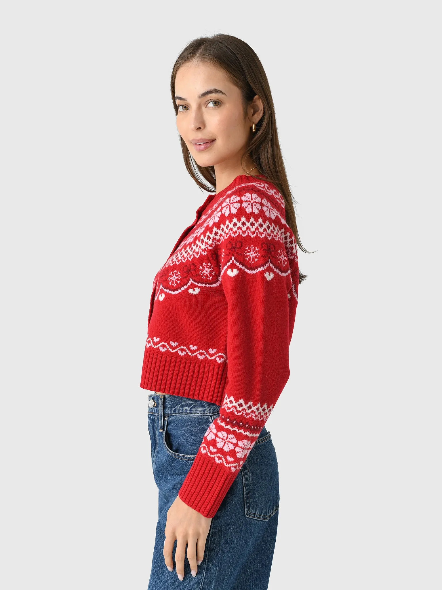 LoveShackFancy Women's Shantae Wool Fair Isle Cardigan sold by Saint Bernard product image thumbnail 3