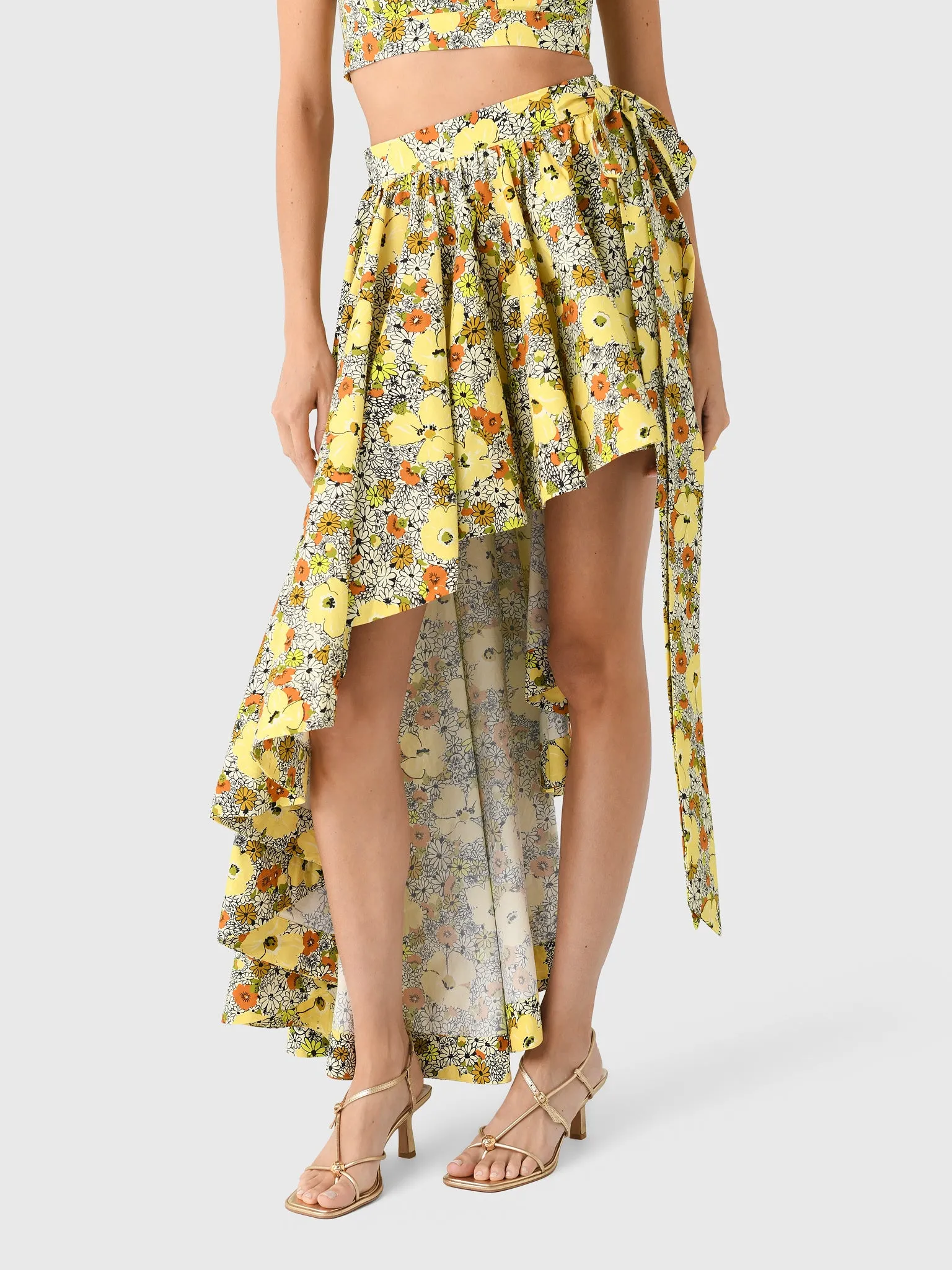 Alemais Women's Orange Blossom Asymmetric Skirt sold by Saint Bernard