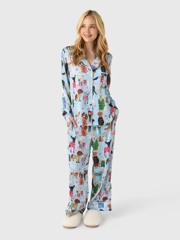 Karen Mabon Women's Christmas Jumper Dogs Pajama Set made by Saint Bernard