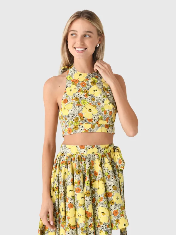 Alemais Women's Orange Blossom Halter Neck Top made by Alemais