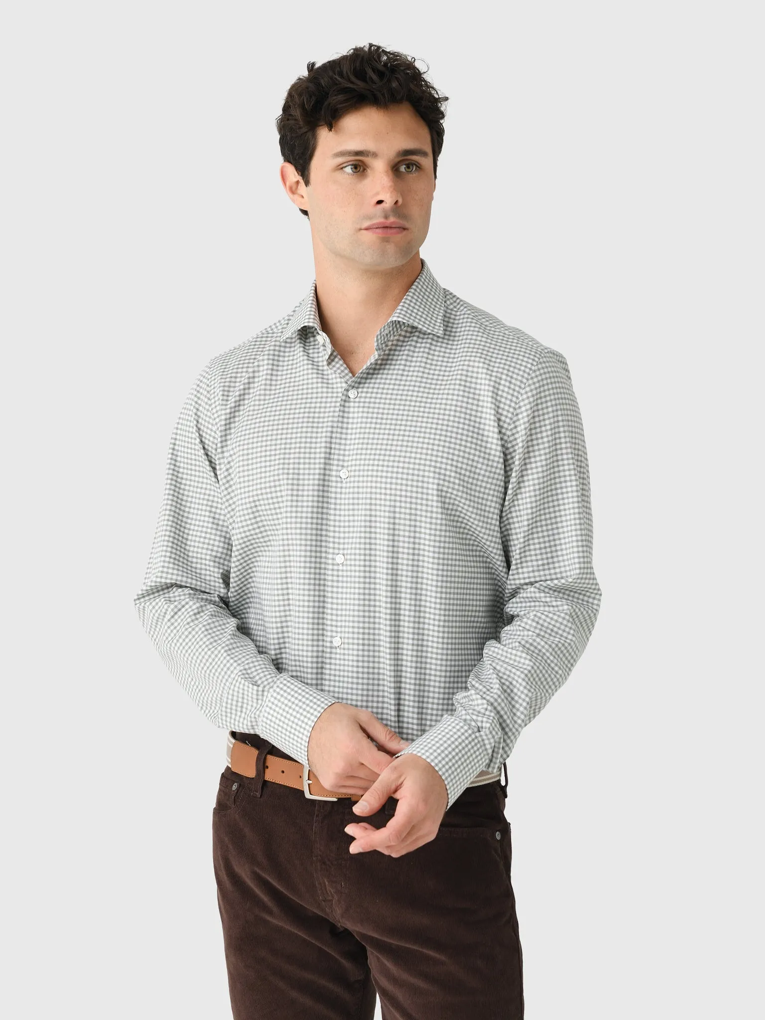 Maria Santangelo Men's Gingham Woven Shirt sold by Saint Bernard
