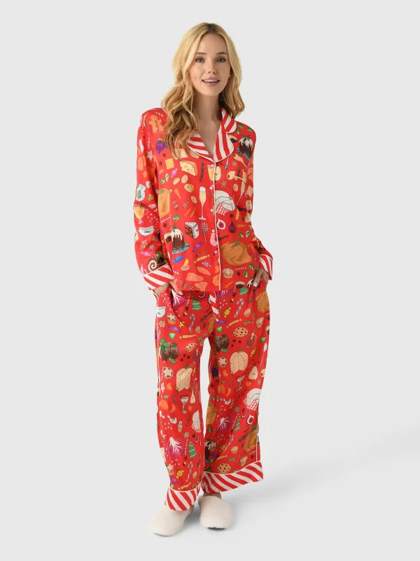 Karen Mabon Women's Holiday Feast Pajama Set made by Saint Bernard