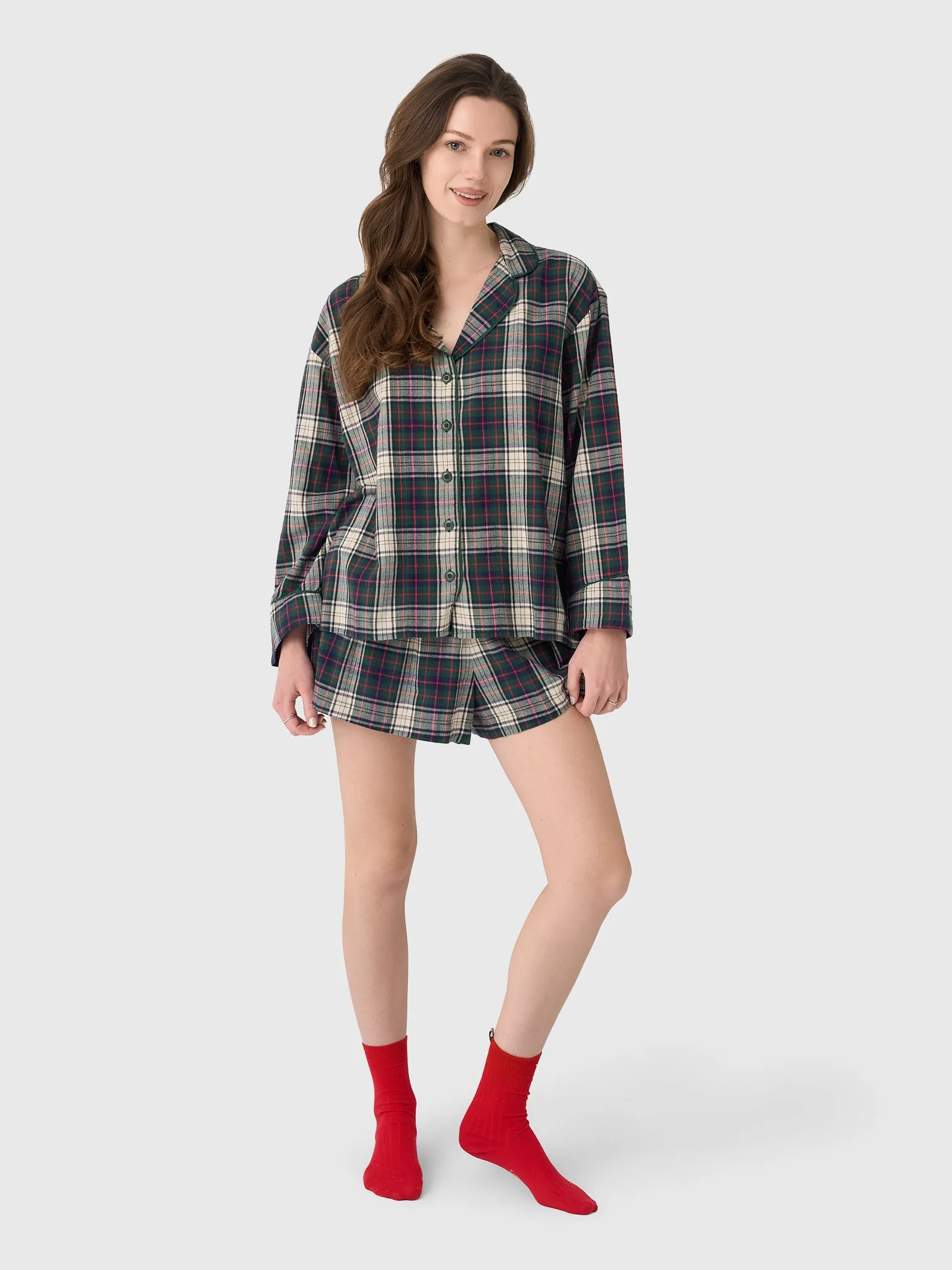 The Great Women's The Flannel Smocked Sleep Short sold by Saint Bernard product image thumbnail 2
