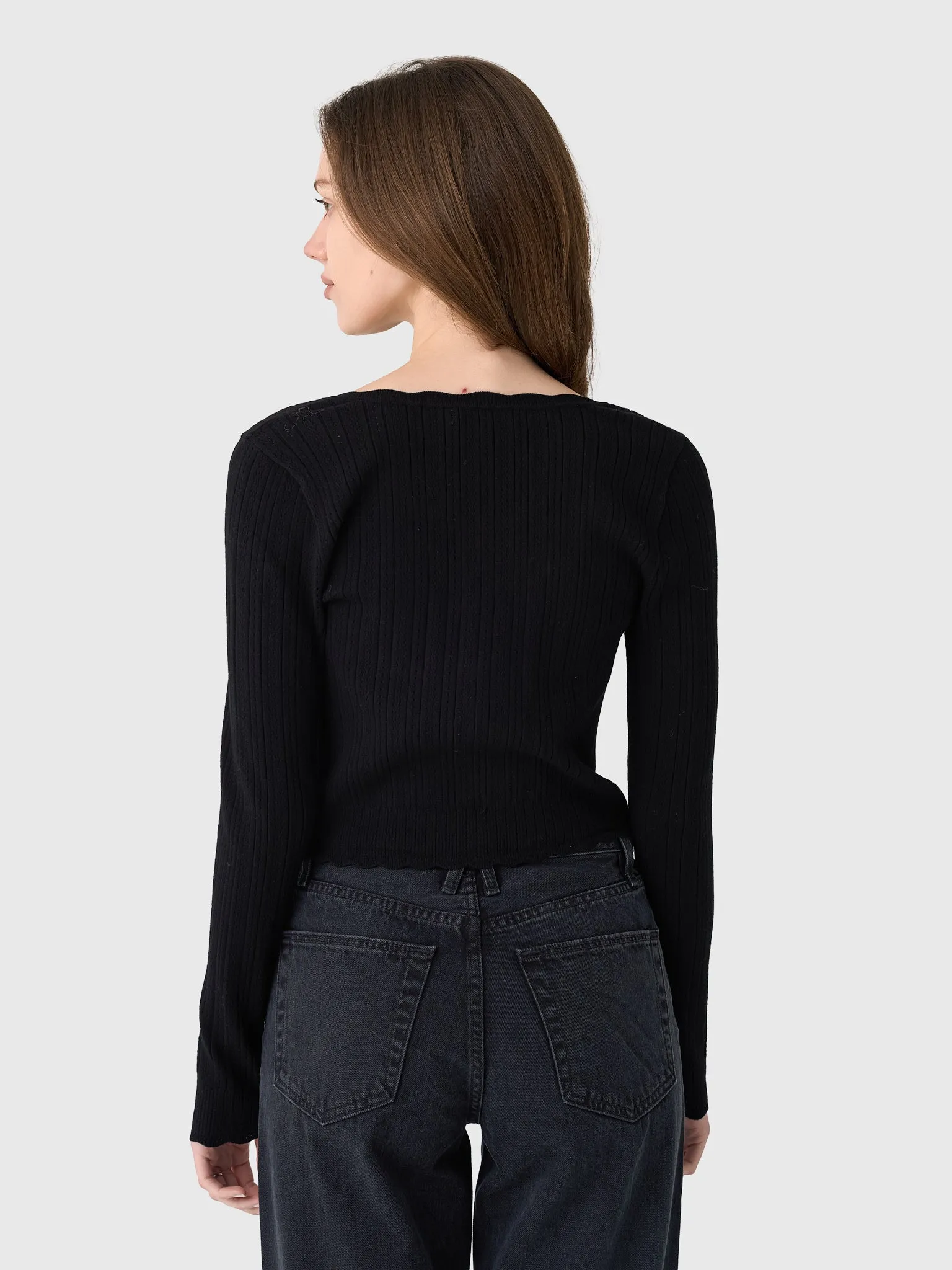 LoveShackFancy Women's Martti Stretch Pointelle Cardigan sold by Saint Bernard product image thumbnail 3