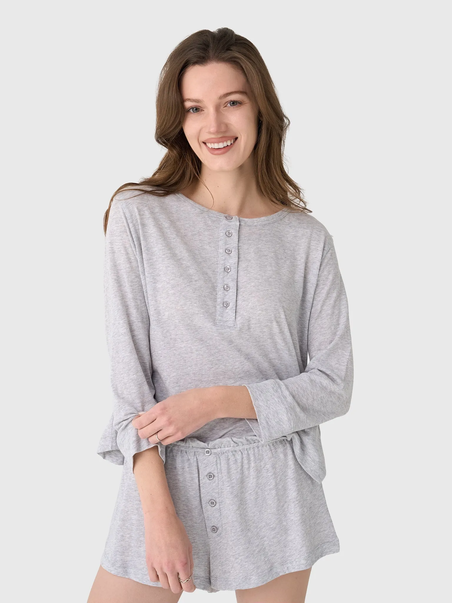 The Great Women's The Crop Sleep Henley sold by Saint Bernard