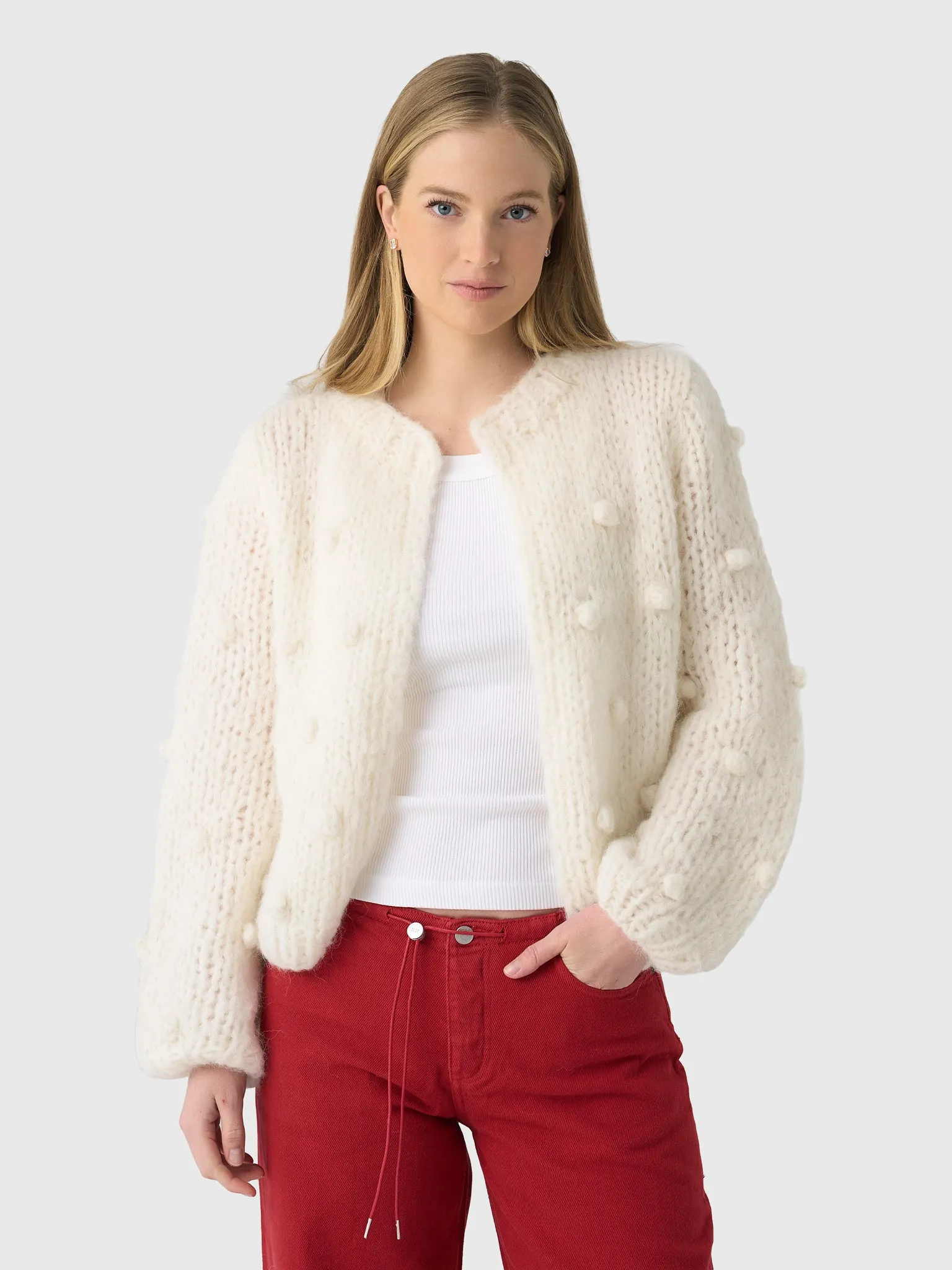 Maiami Women's Fleecy Alpaca Bobble Cardigan sold by Saint Bernard