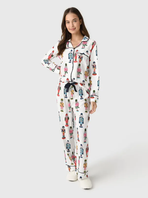 Katie Kime Women's Holiday March Long Sleeve Pajama Set made by Saint Bernard